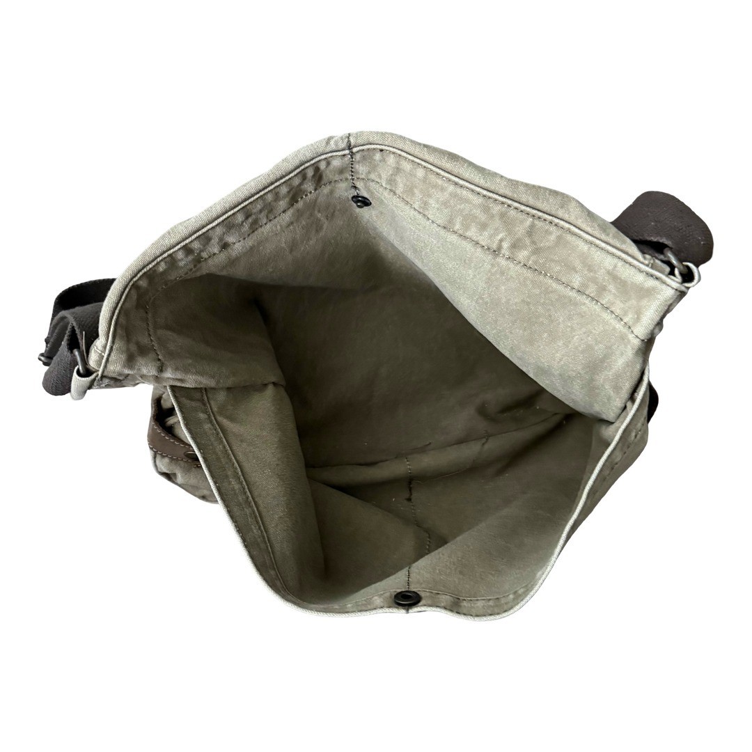 American Eagle Vintage Messenger Bag Mens Olive Green Canvas Y2K Crossbody Bag