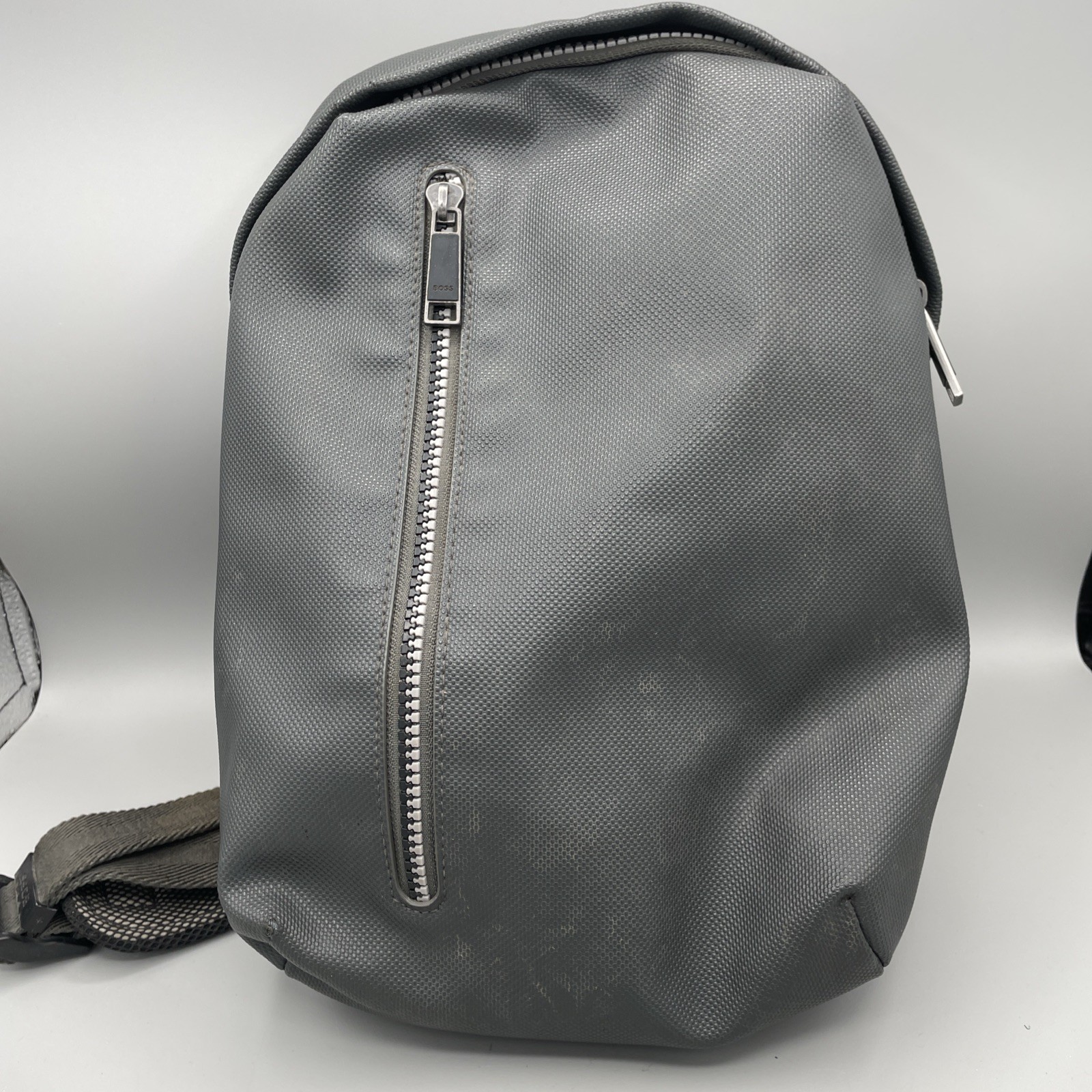 HUGO BOSS LOGO PRINT BACKPACK Laptop Black Neoprene/Rubber