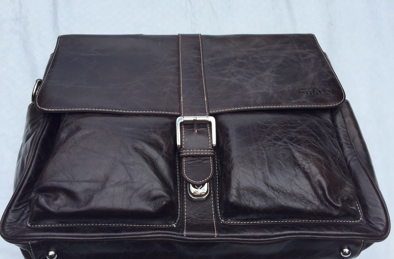 NEW**Argentinian Brown Calf Leather**HALO***Large Briefcase/ Attache*****$1450