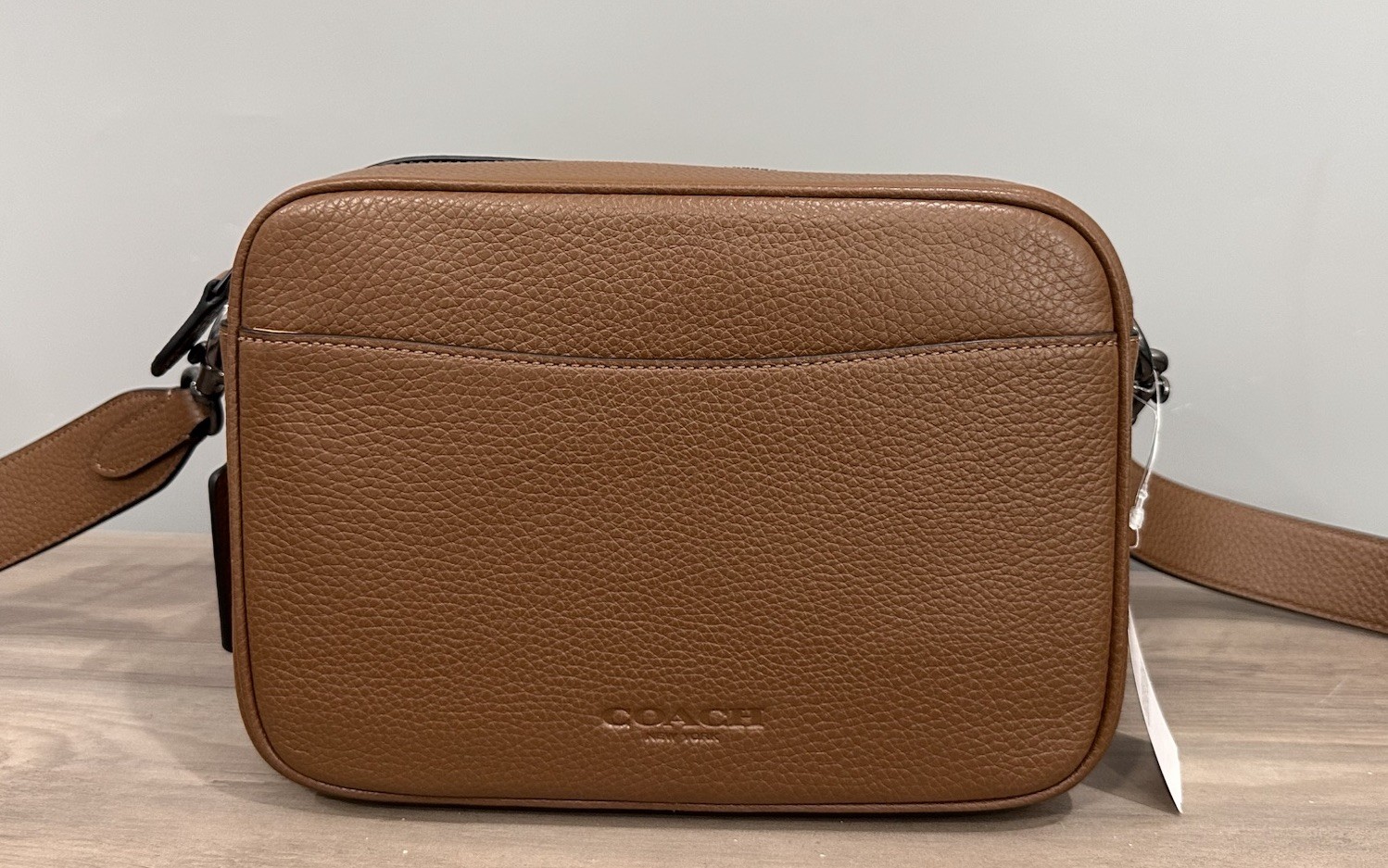 COACH CCG08 Warner Crossbody Bag In Signature Suede & Refined Pebble Leather