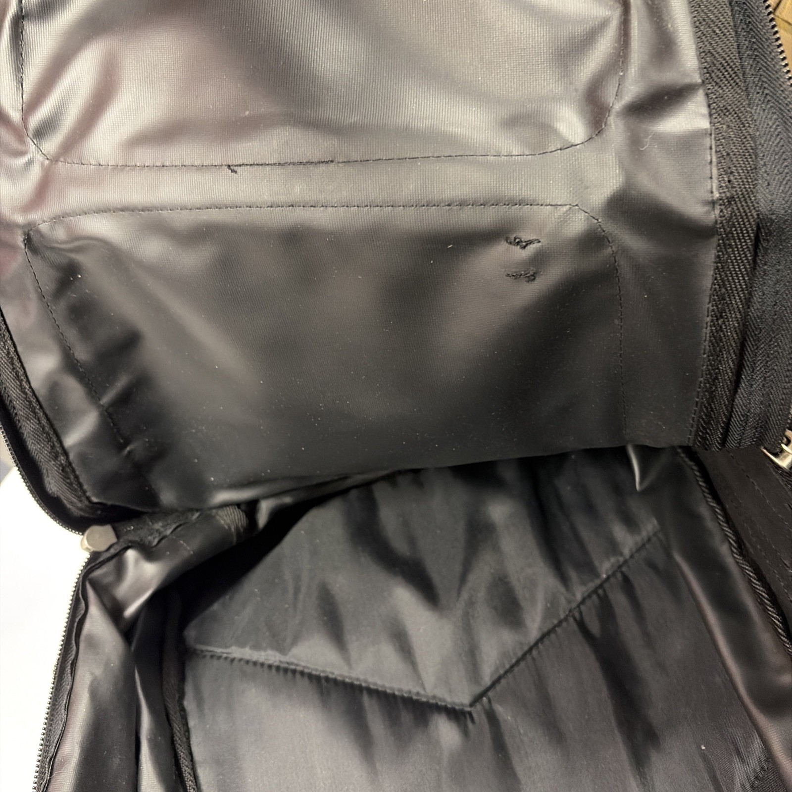 Vintage Sports Plus by Olympia Backpack Black Suede Leather Bottom 90s Y2K