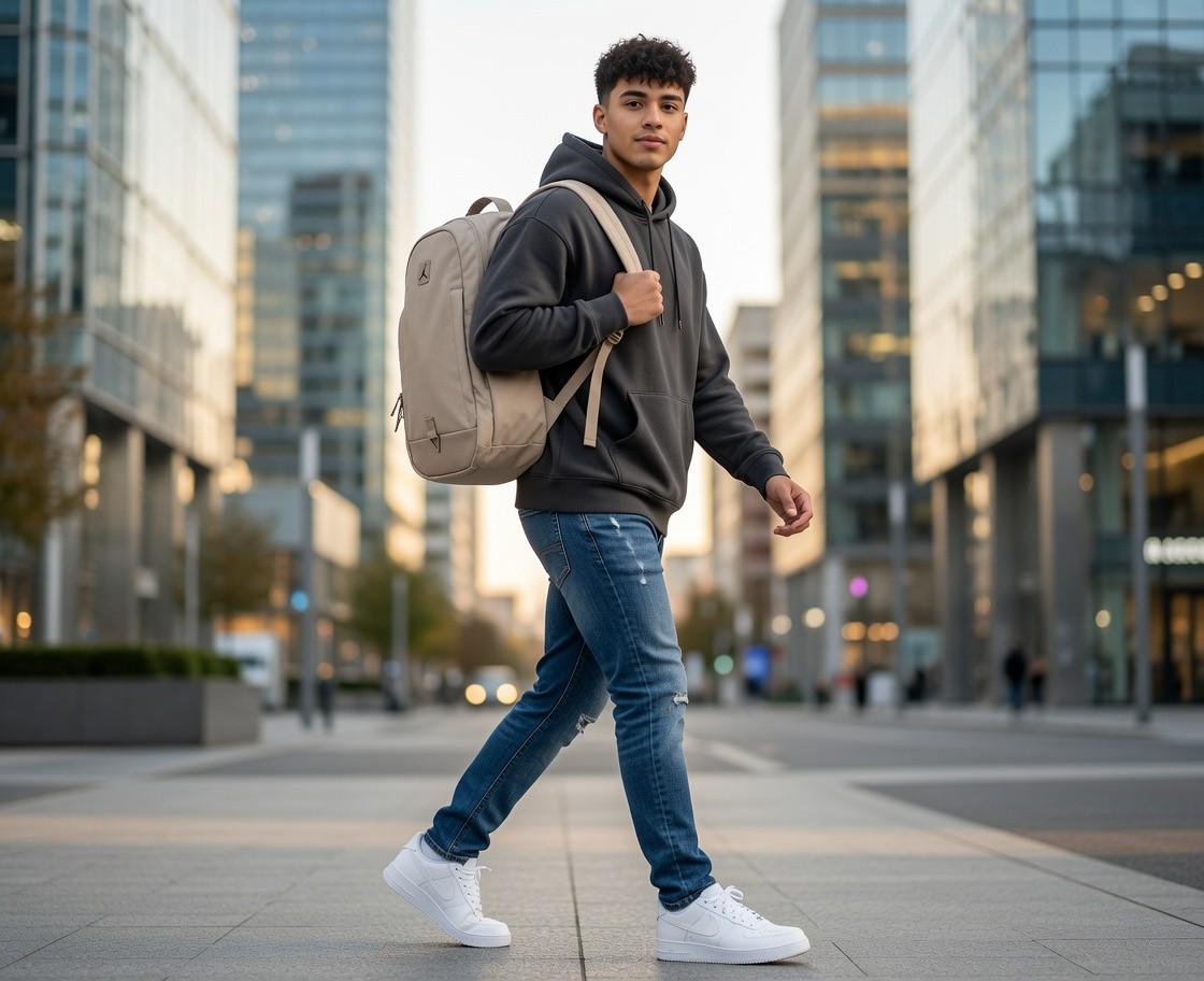 Nike Air Jordan Beige/Tan Utility Backpack – Large Capacity Everyday Bag