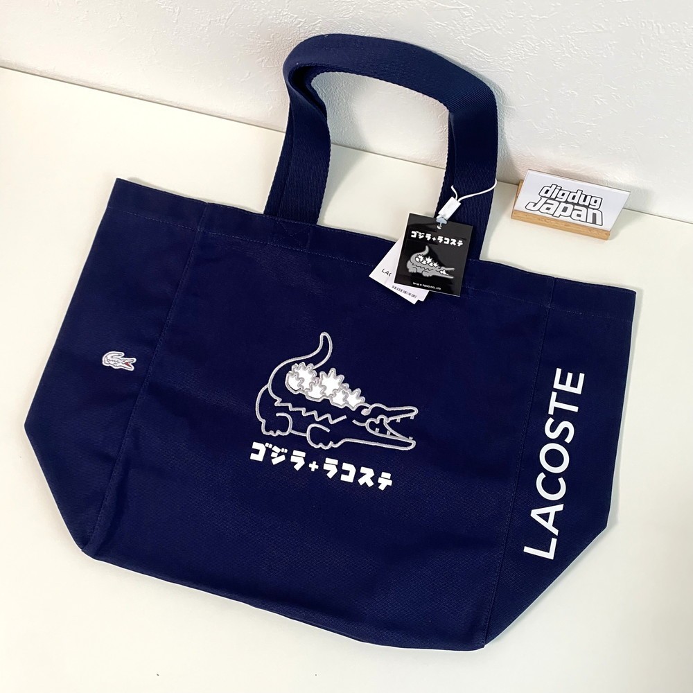 LACOSTE x GODZILLA 2.0 Tote Bag NAVY Limited JAPAN Authentic 2026
