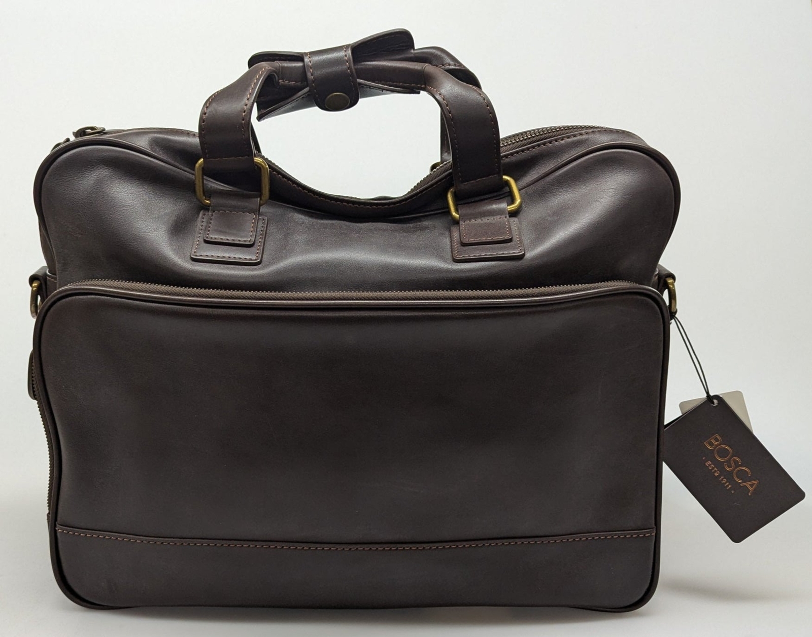 Bosca Tacconi Brown Ziparound Briefcase #839-227