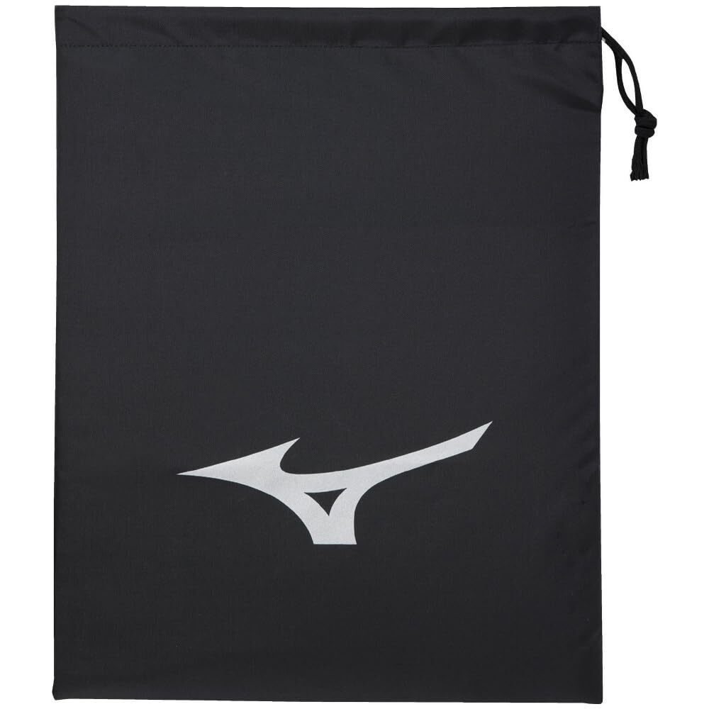 MIZUNO Shoe Bag Lsize J1GZ2404 Black x Silver Drawstring Bag