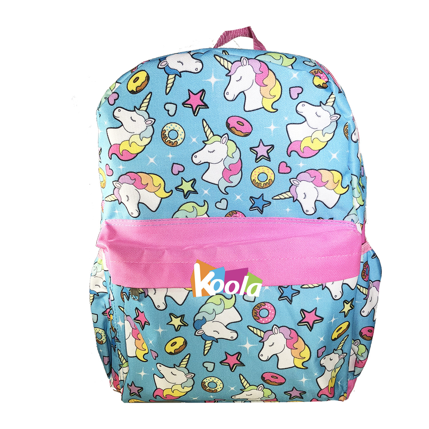 Unicorn Power Colorful Heart Star Rainbow Girl 16 Inches Large School Backpack
