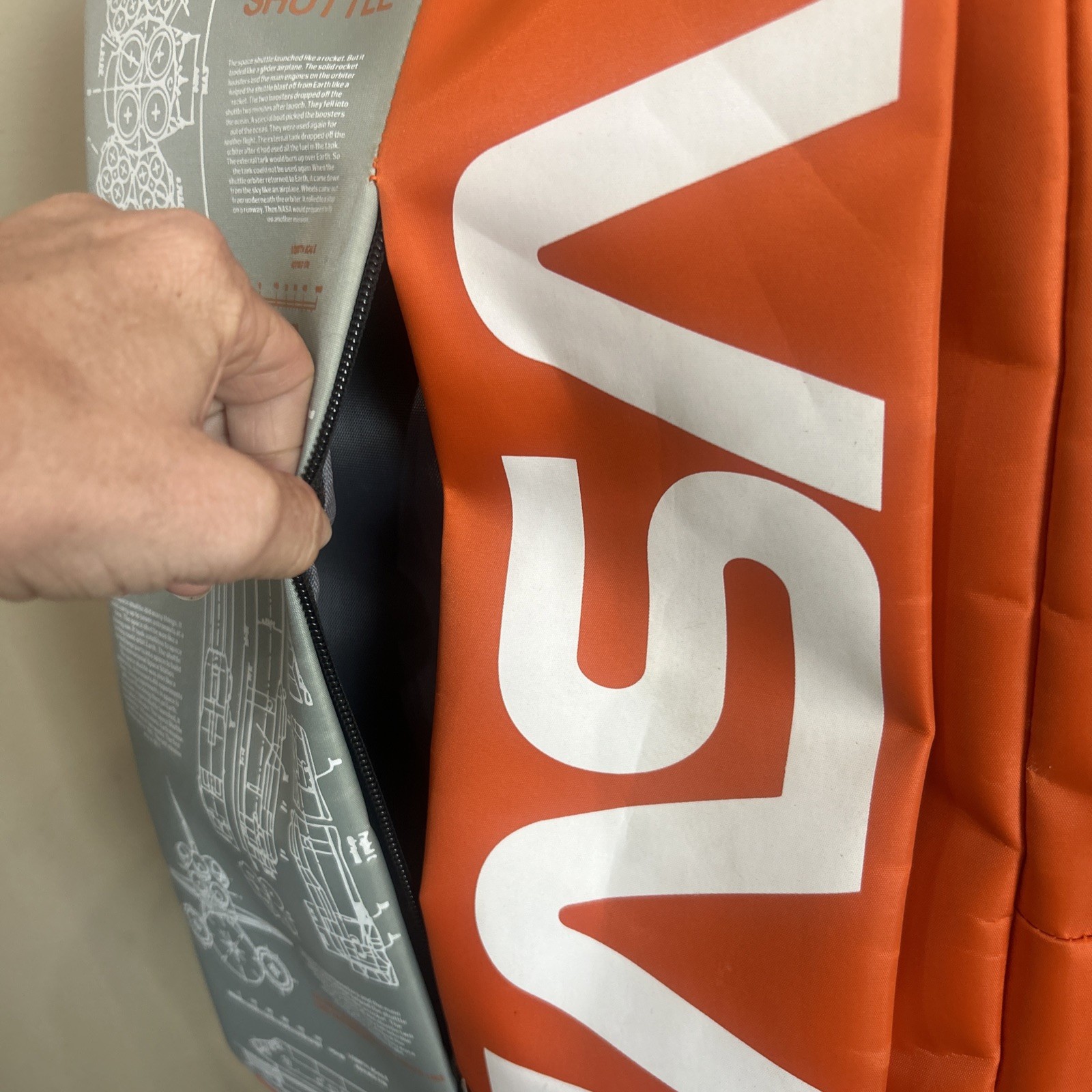 NASA Backpack Spacesuit Orange Space Shuttle USB Cable NWT