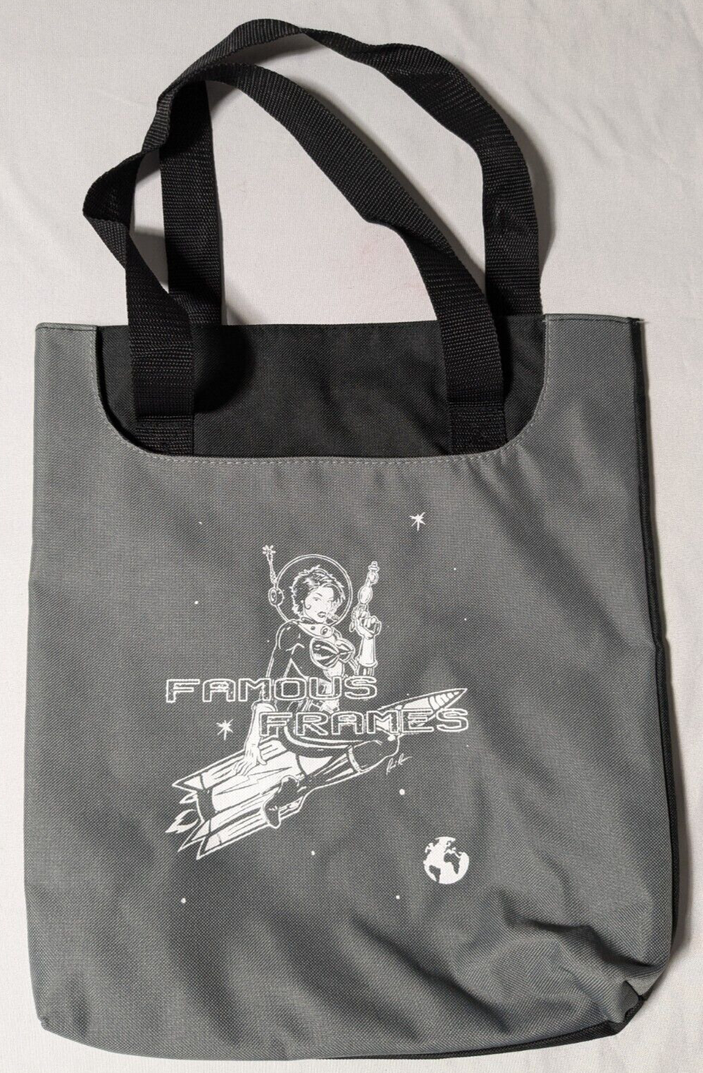 FAMOUS FRAMES Sexy Space Rocketeer Astronaut Storyboard Artist Tote Bag