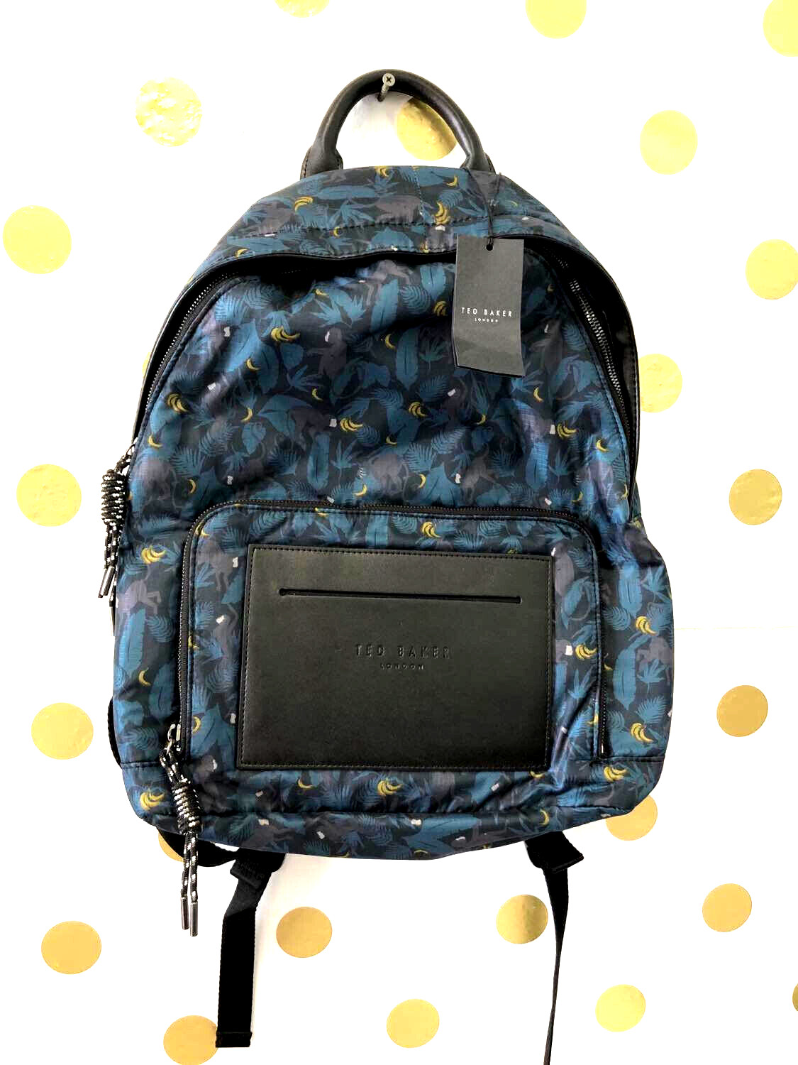 Designer Ted Baker Navy Blue Nylon Jungle Monkey Backpack Rucksack NWT