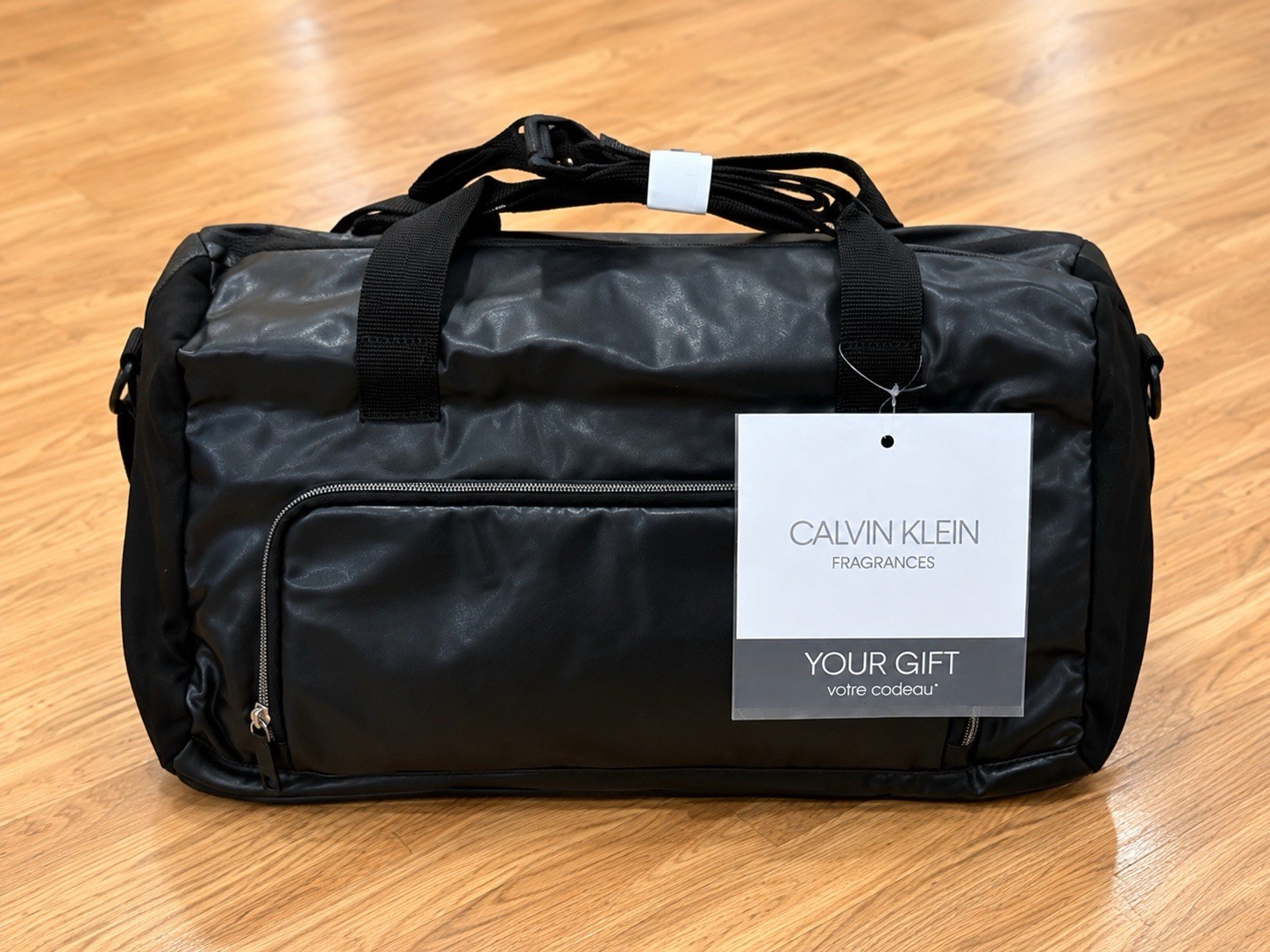 Calvin Klein Fragrances Leather Duffle Bag With Suede Sides Travel Gym Bag