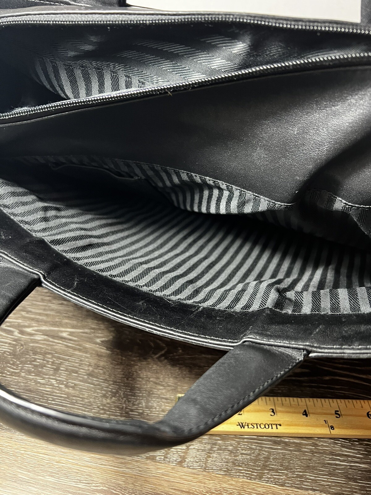 Tumi 2962D Black Leather Bag Briefcase Laptop Messenger Bag **See Description**