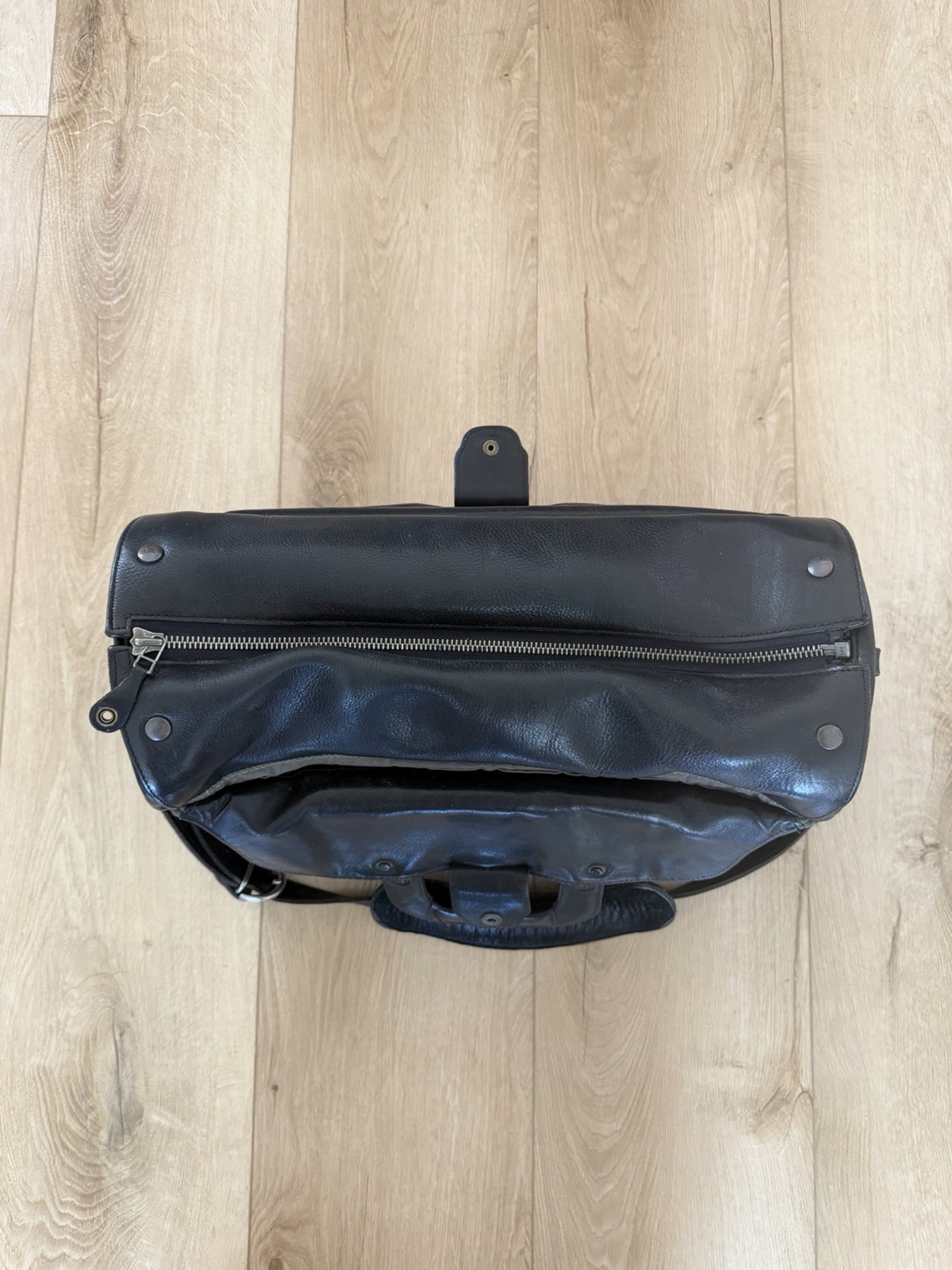 Glaser Designs Black Leather Briefcase.