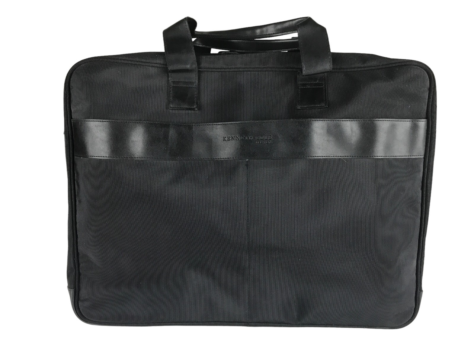 Kenneth Cole New York Unisex Black Canvas Zip Around Double Handles Laptop Bag