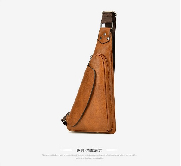 Mens Suspender Backpack Crossbody Casual Chest Bag Shoulder Bag Triangle Day Bag
