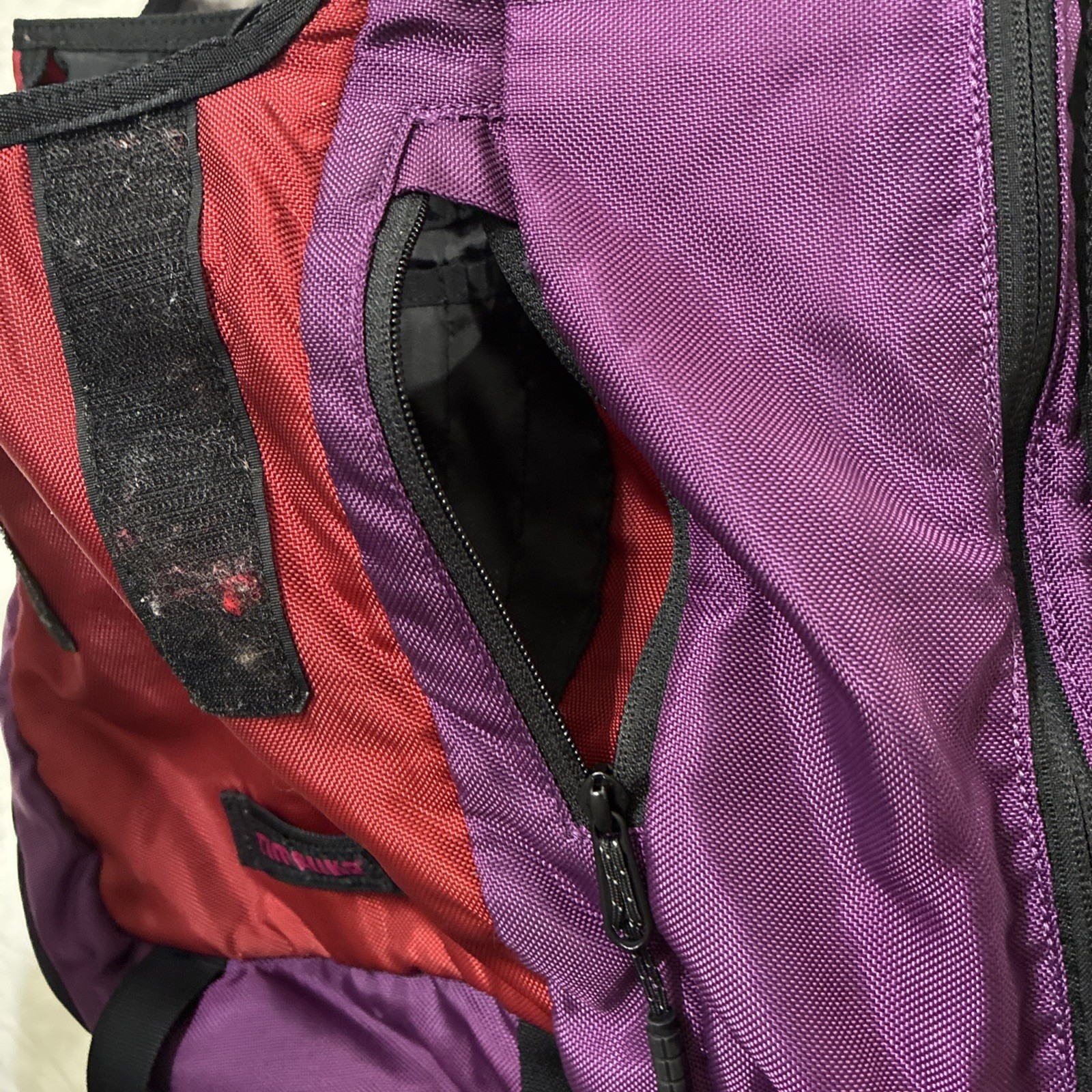Timbuk2 Red Purple Backpack Laptop Swig Swag Bag EUC Casual Striped Retro