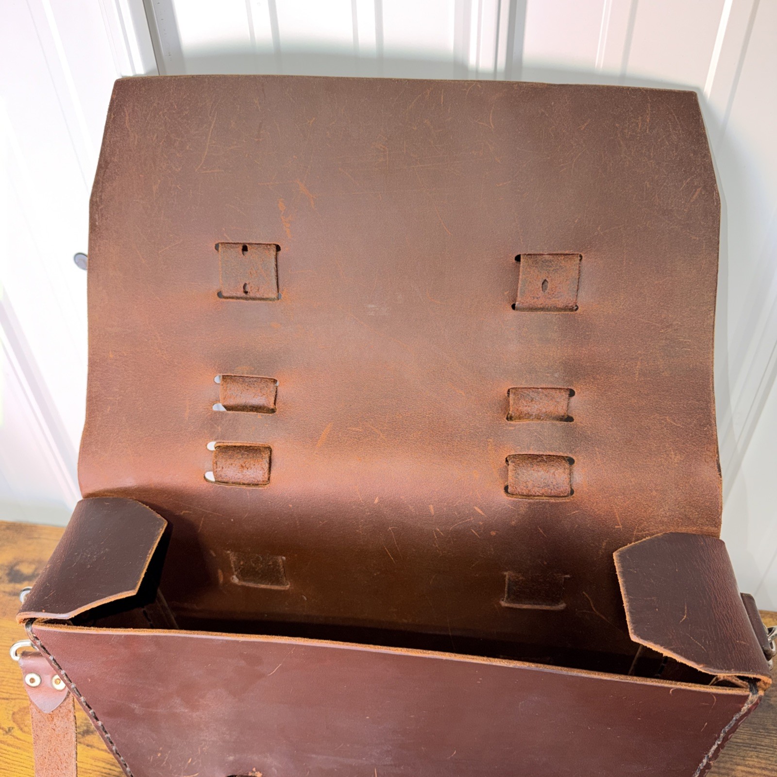 ColsenKeane Leather Satchel Bag In Crazy Horse