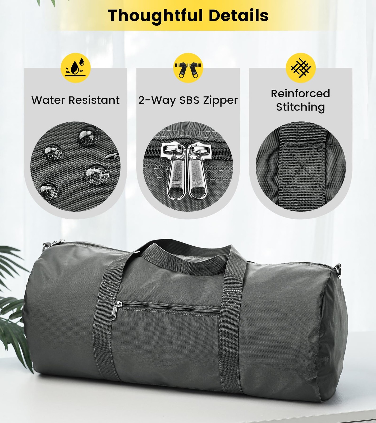 Duffel Bag 24 Inches Foldable Lightweight Gym Bag with Inner Pocket for Trave…