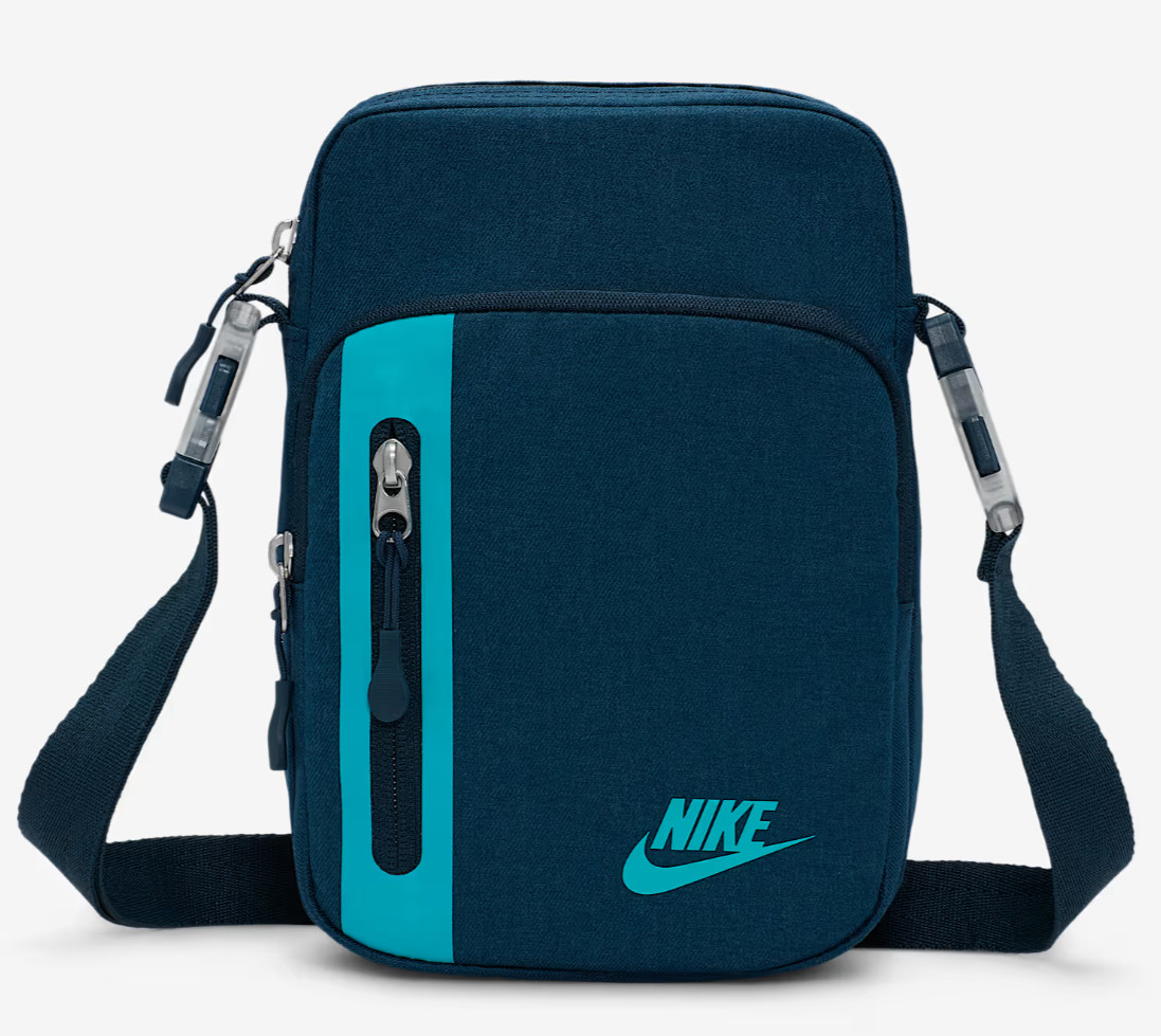 Nike Elemental Premium Crossbody Bag Sports Navy Blue Green 4L DN2557-478
