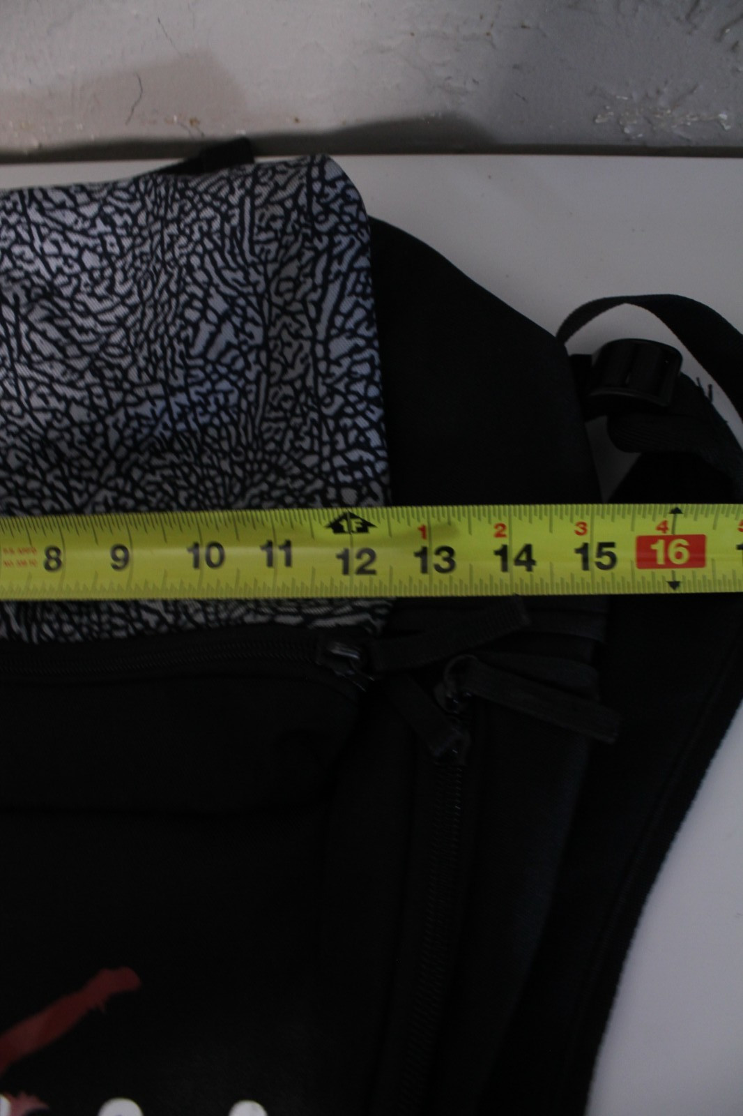 Jordan Backpack Black Gray Elephant Print School University Book Bag 18x12x5
