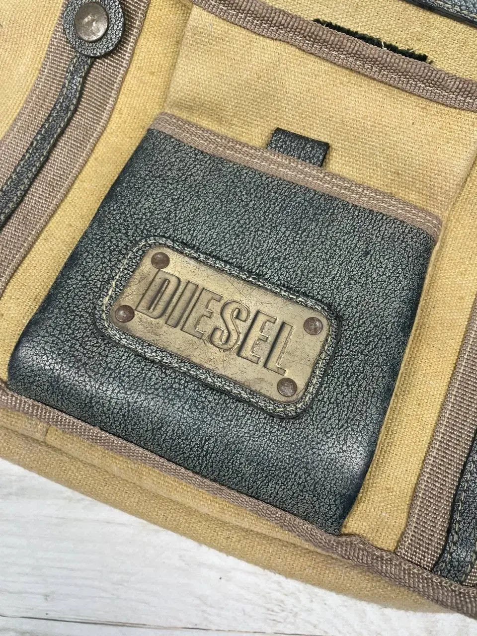 Vintage Diesel Shoulders Bag 90s Men Beige