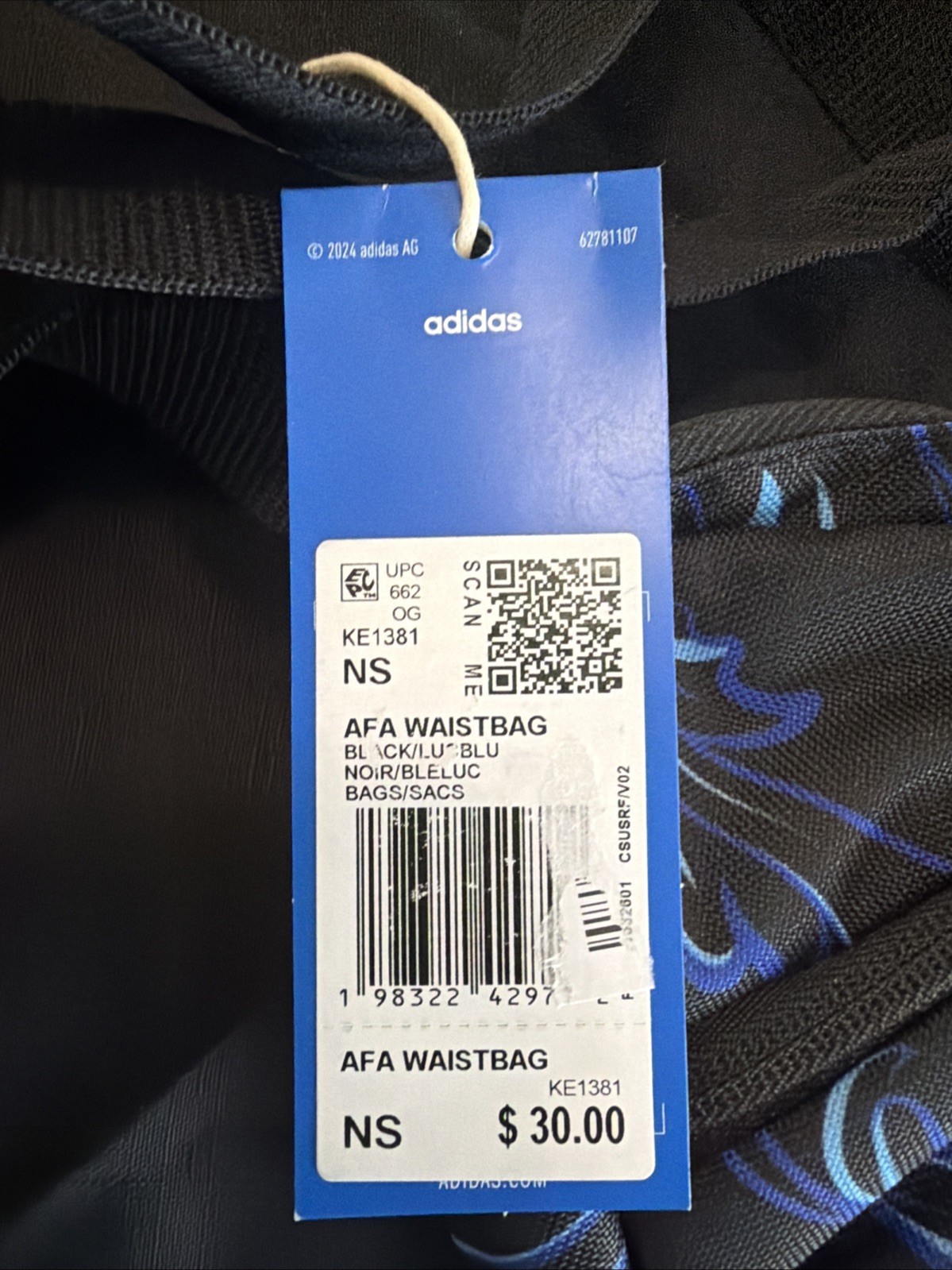 Adidas Argentina Fanny Pack Waist bag One Size Unissex Black/Blue New