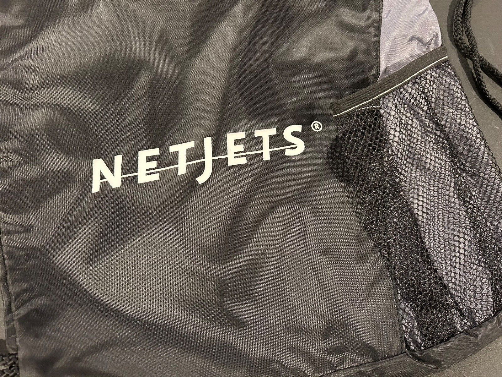 Netjets Travel Golf Drawstring Cinch String Bag Travel Netjets Charter Jet – NEW