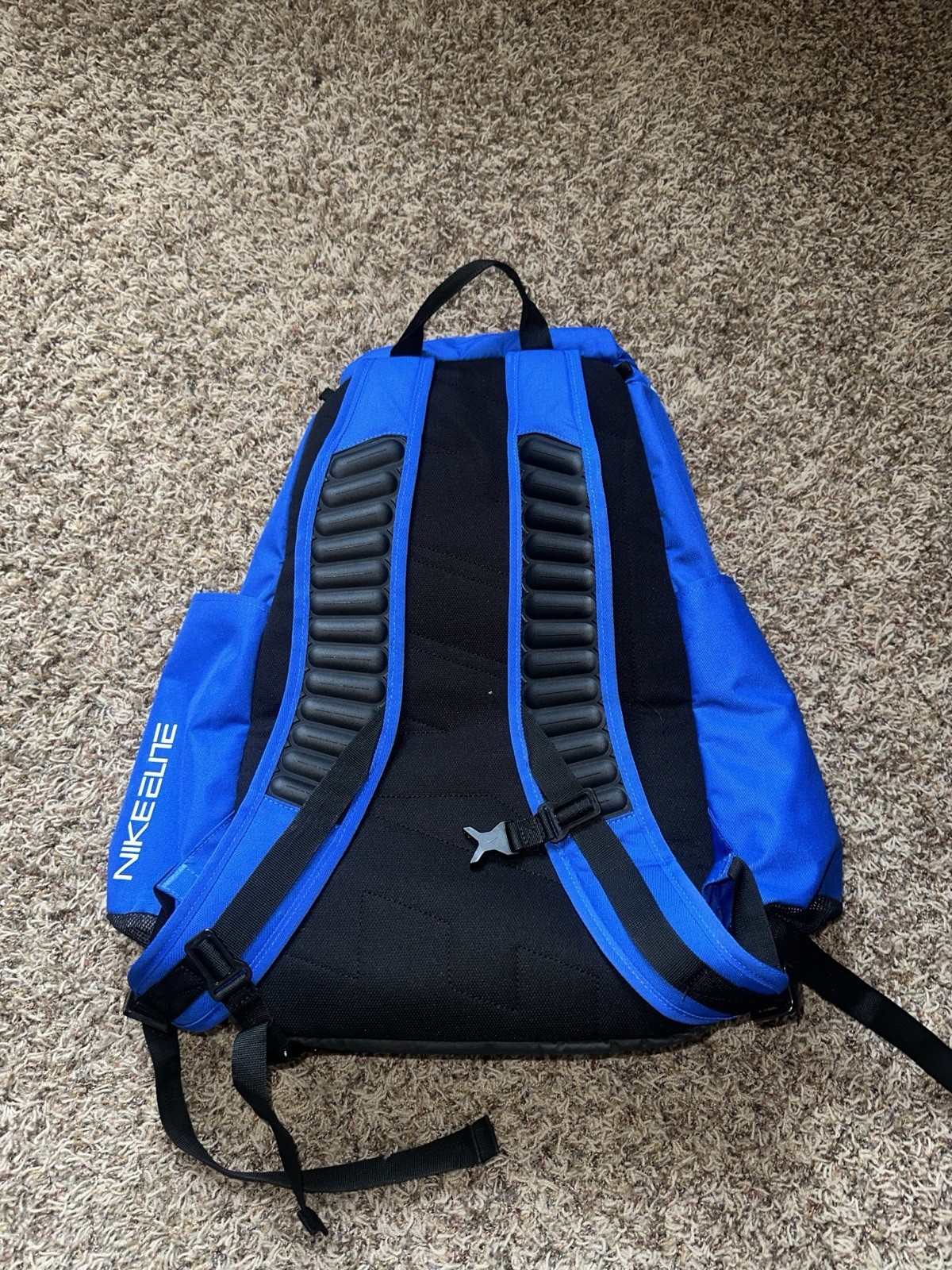 Nike Elite Large Quad Zip Backpack Blue/White Shock Swoosh Padded Straps