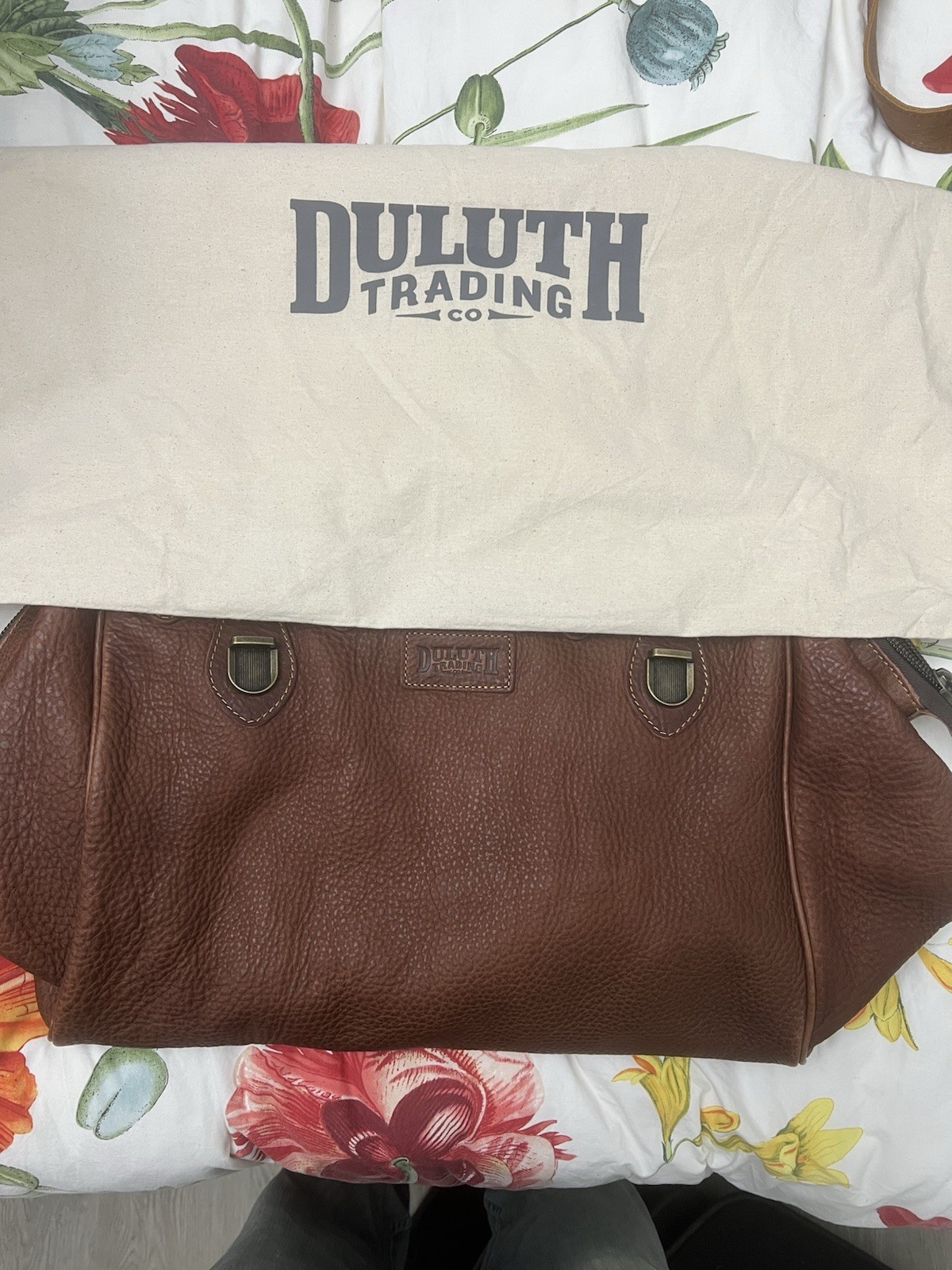 Duluth Trading Co Lifetime Leather AWOL Bag- Brown