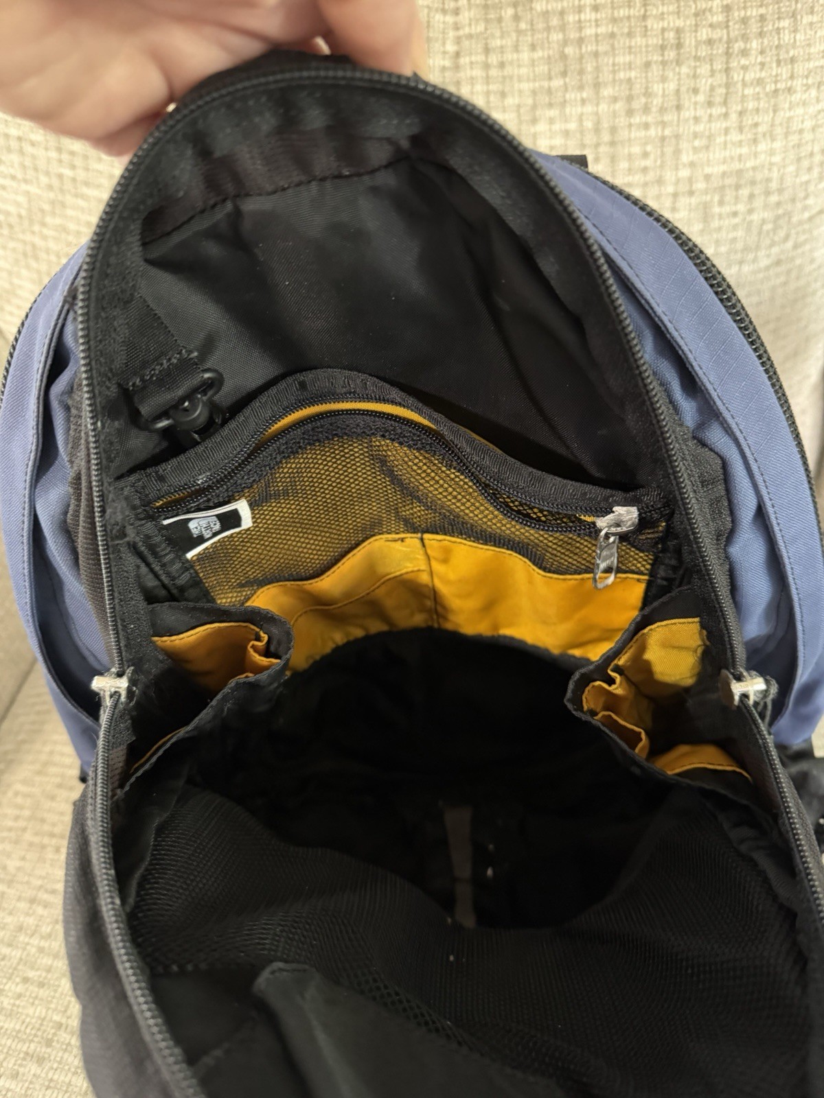The North Face Vintage Blue And Black Backpack Large