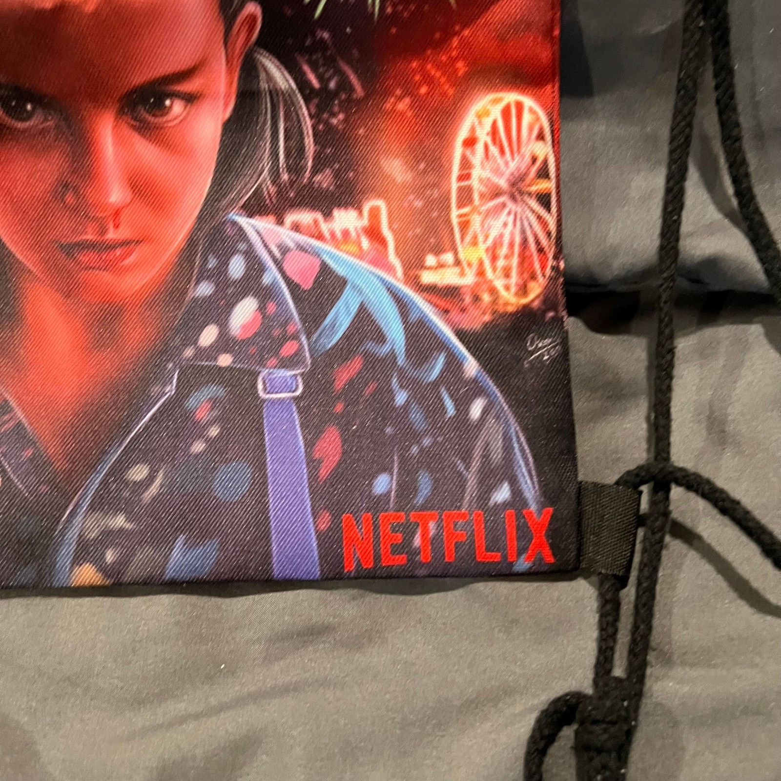 Stranger Things 3 Drawstring Sackpack 13×17″ Cloth Tote Bag Backpack Show Logo