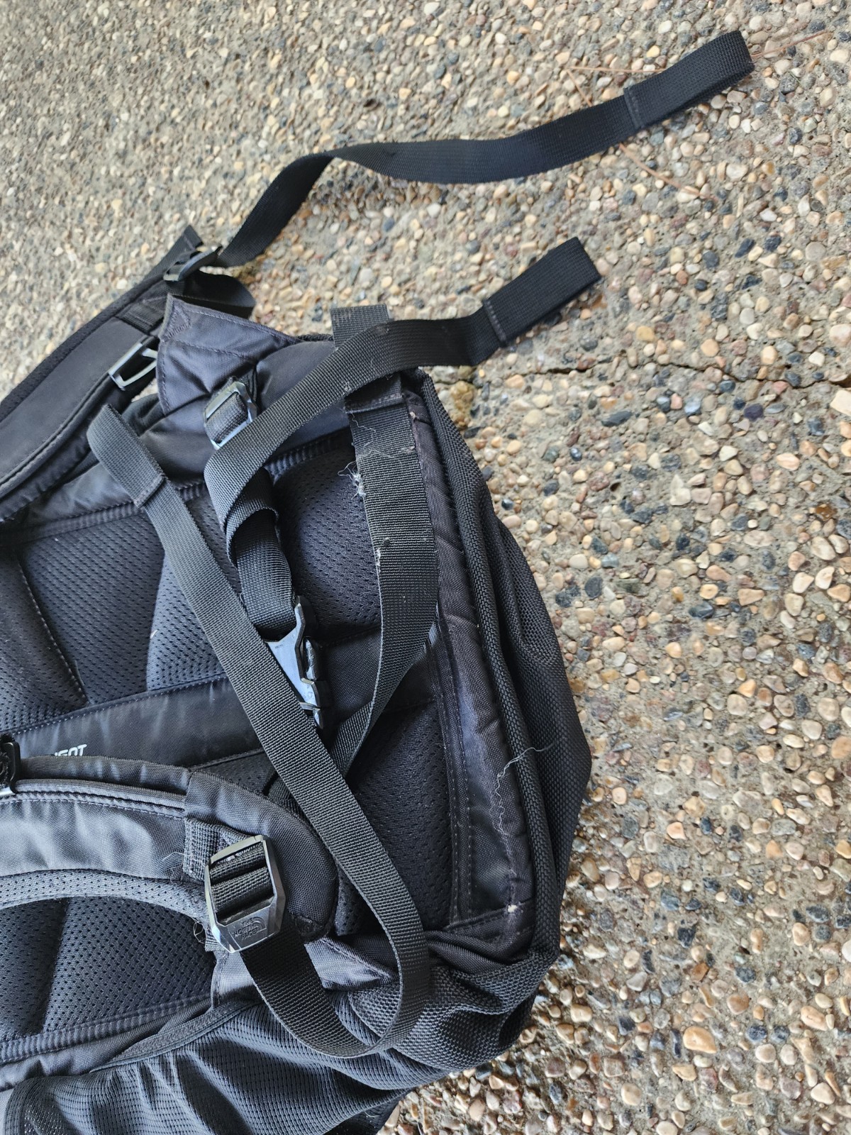 The North Face Recon Backpack Grey Yellow Laptop Divider Hiking Strap Bag School