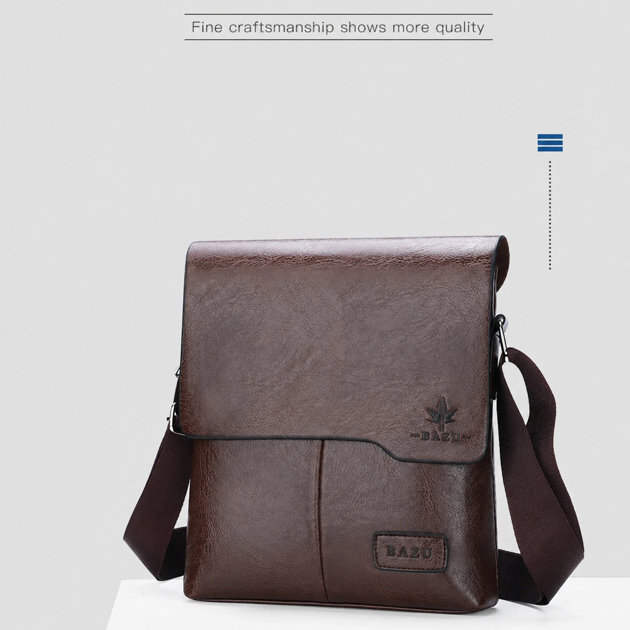 Luxury Vintage Leather Messenger Bag for Men – Brown & Black Crossbody Bag