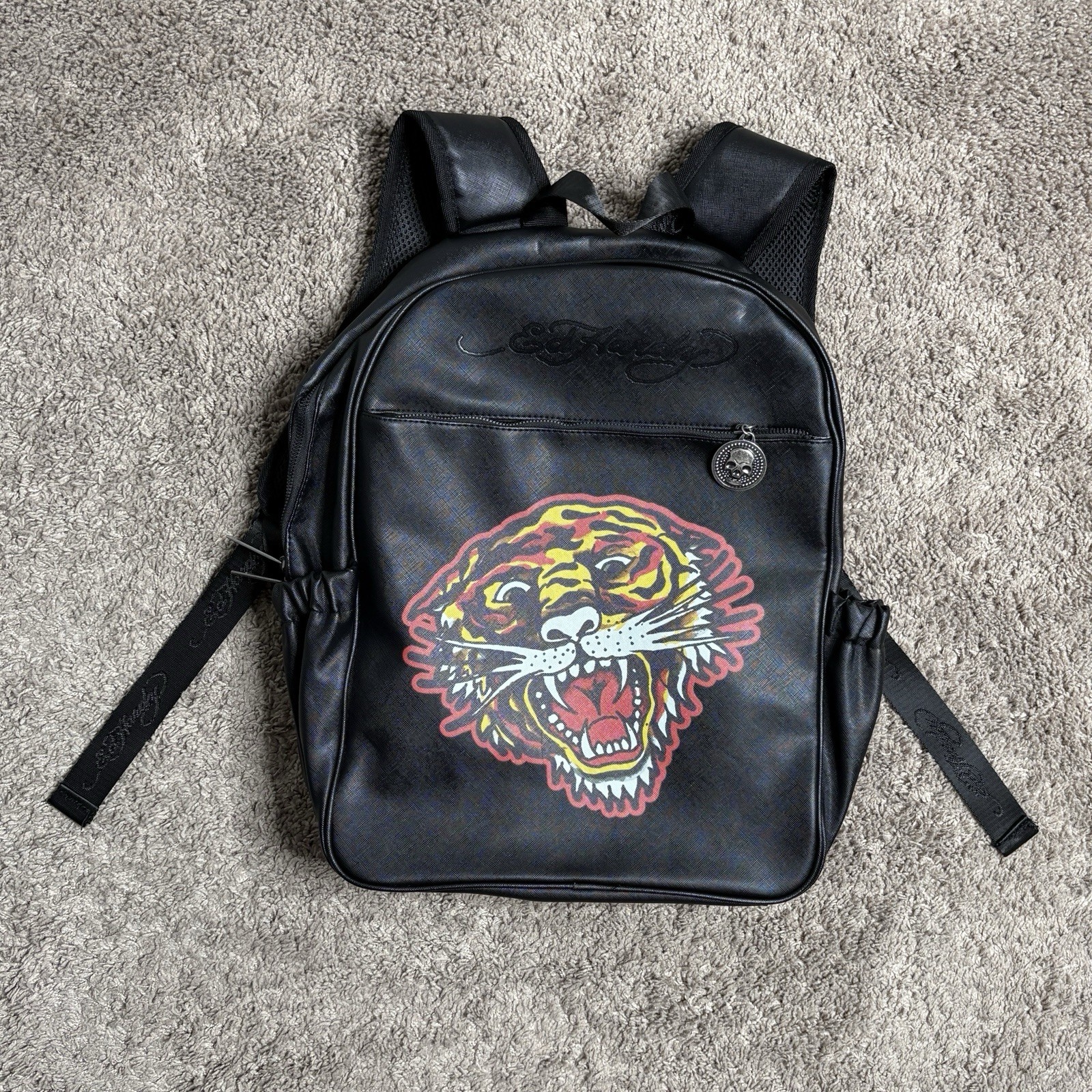 Ed Hardey Backpack Adjustable Straps Black Tiger Fits Most Laptops New Y2K