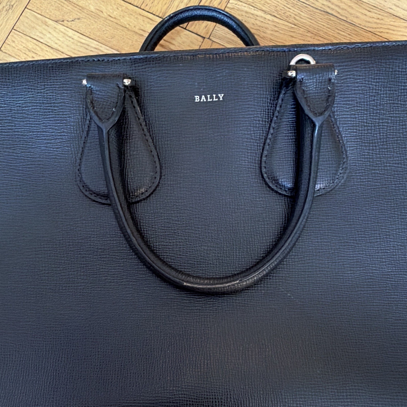 Vintage Bally Black Zip Top Briefcase/Document Case w/ Top Handle