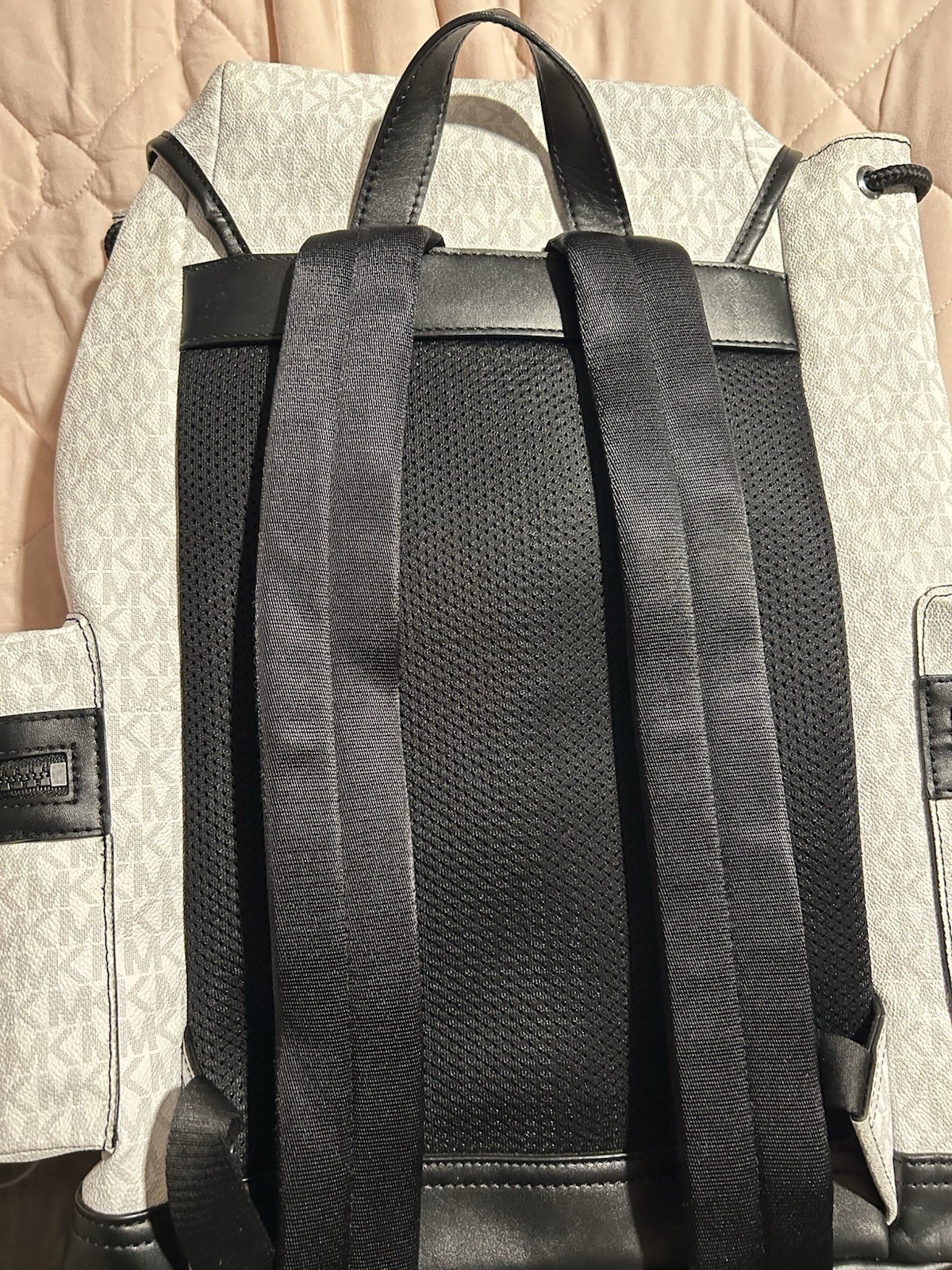 Michael Kors Cooper Logo Backpack Bright White Men’s Buckle Straps Side Pockets