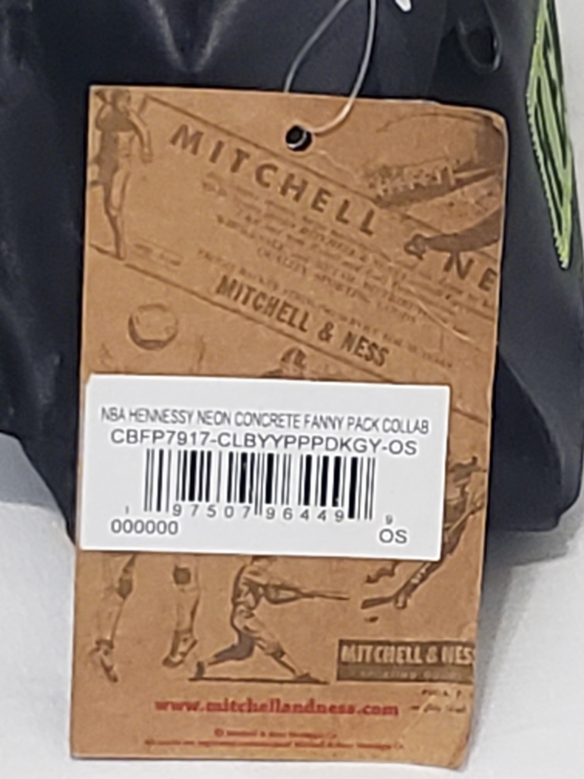 Mitchell & Ness NBA Hennessy Neon Concrete Fanny Pack Waist Bag Black One Size