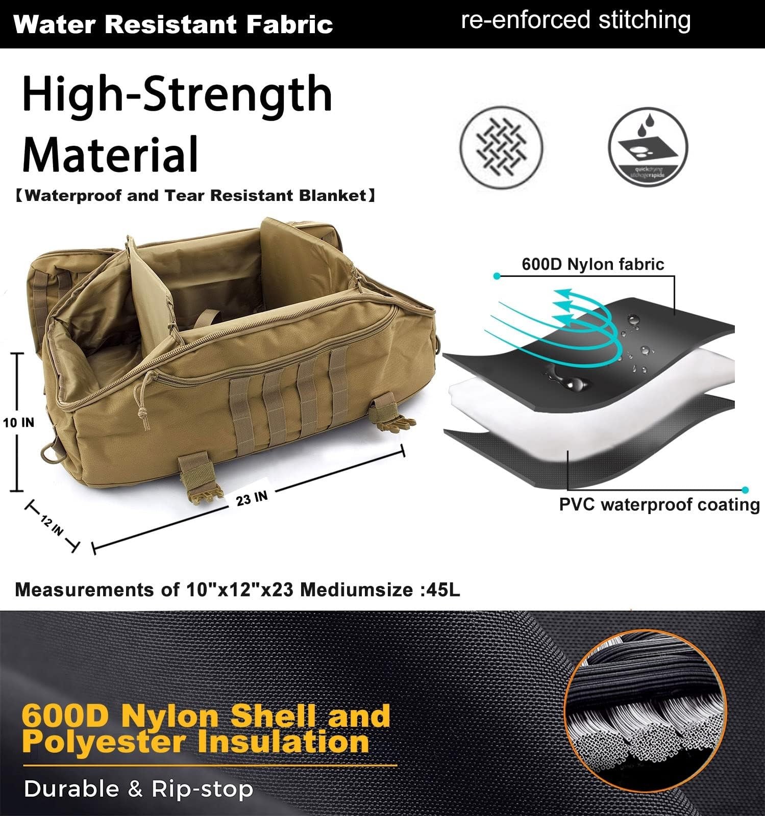 3-in-1 Gym Bag Duffle Bags Backpack – Travel Bag with Shoes Compartment