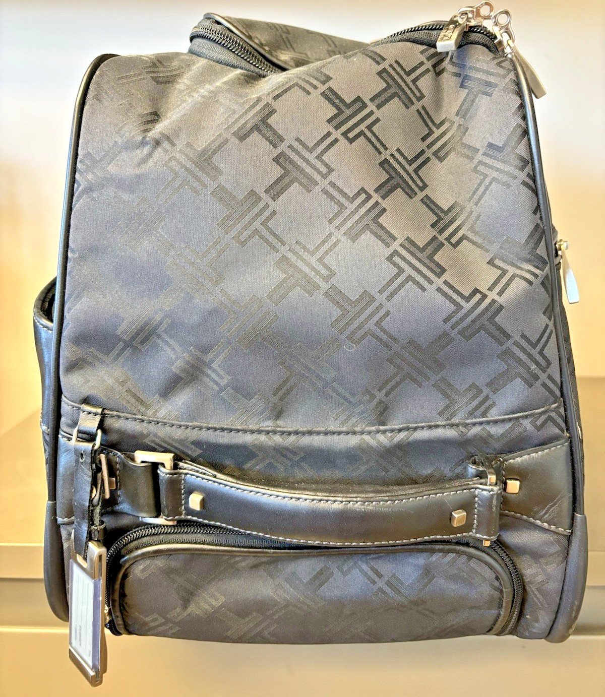 TUMI T Monogram Jacquard Upright carry on Rolling Duffle Bag