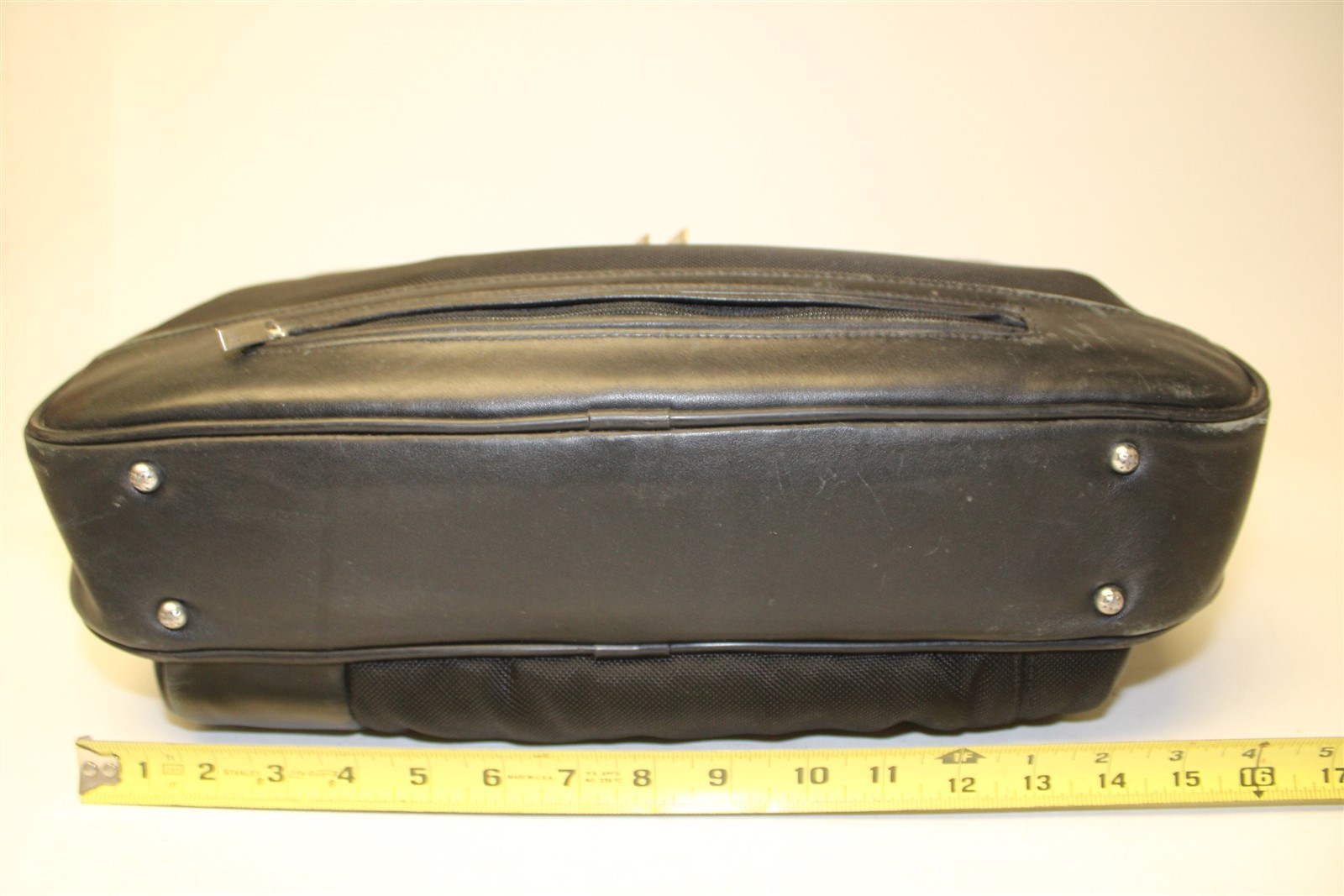 Tumi x Supermicro Alpha Ballistic Black Canvas Leather Travel Messenger Bag