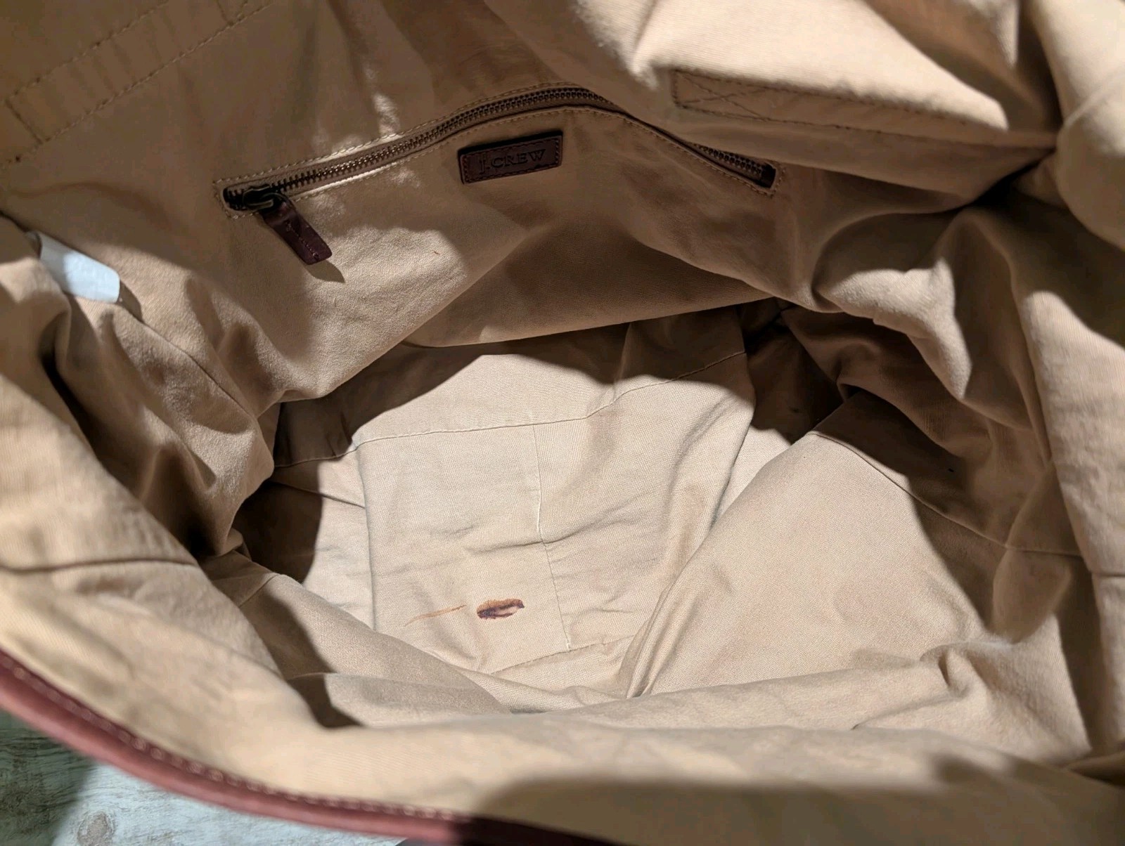 J Crew Dry Goods Abingdon Canvas Messenger Bag Cotton Leather Trim Shoulder Bag