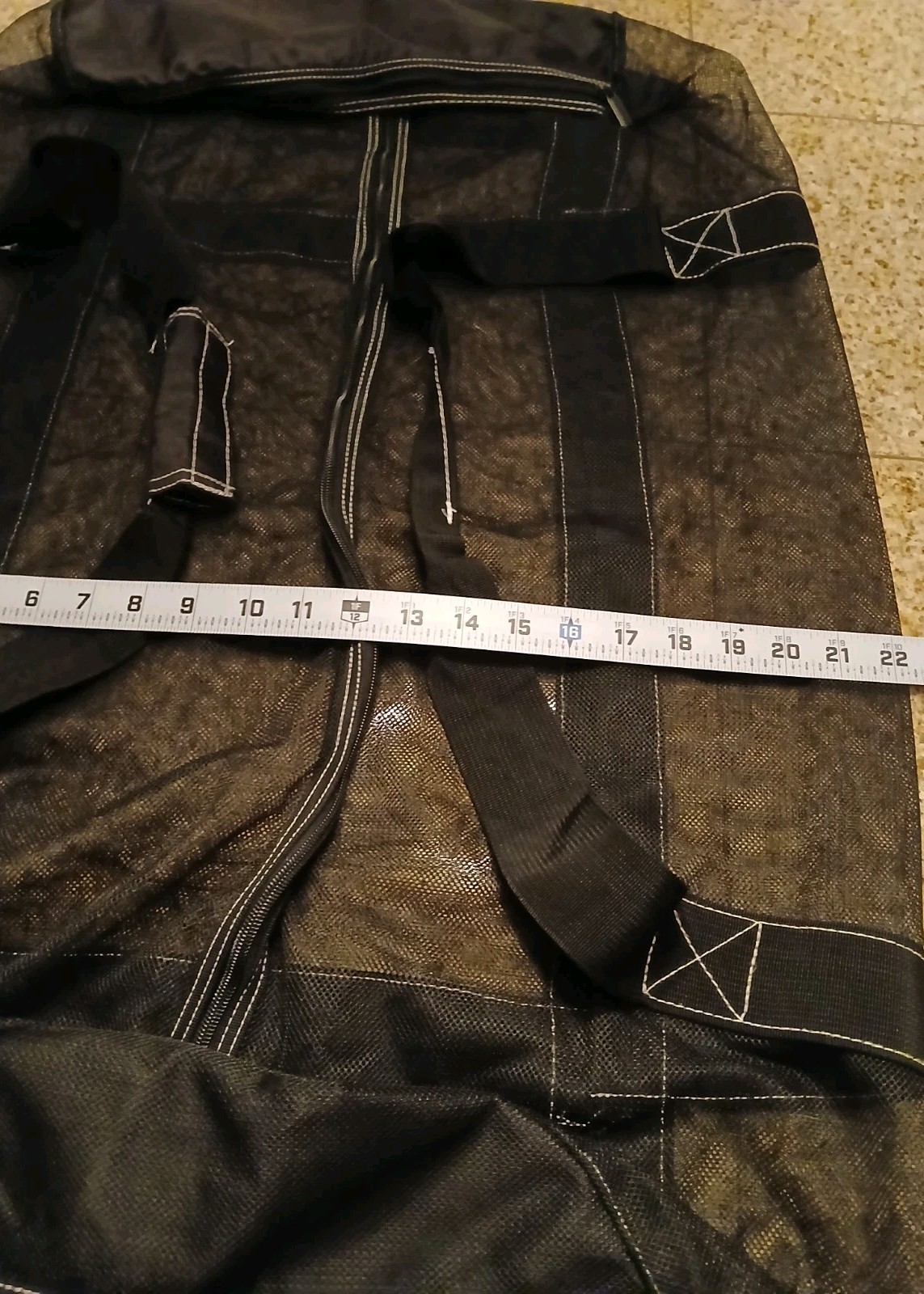 Partial Mesh Duffle Gym Bag w/ Shoulder Strap Large 22″x38″ Black