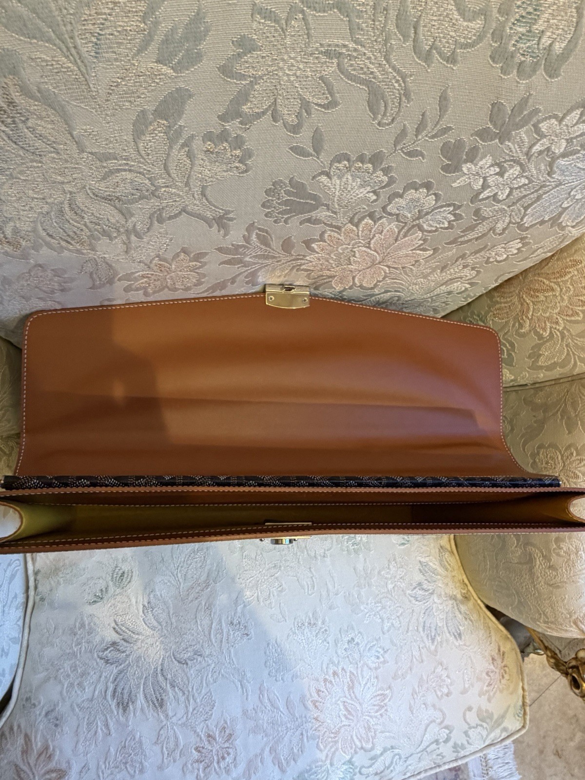 Authentic Goyard Serviette Chypre Briefcase Goyardine Tan New