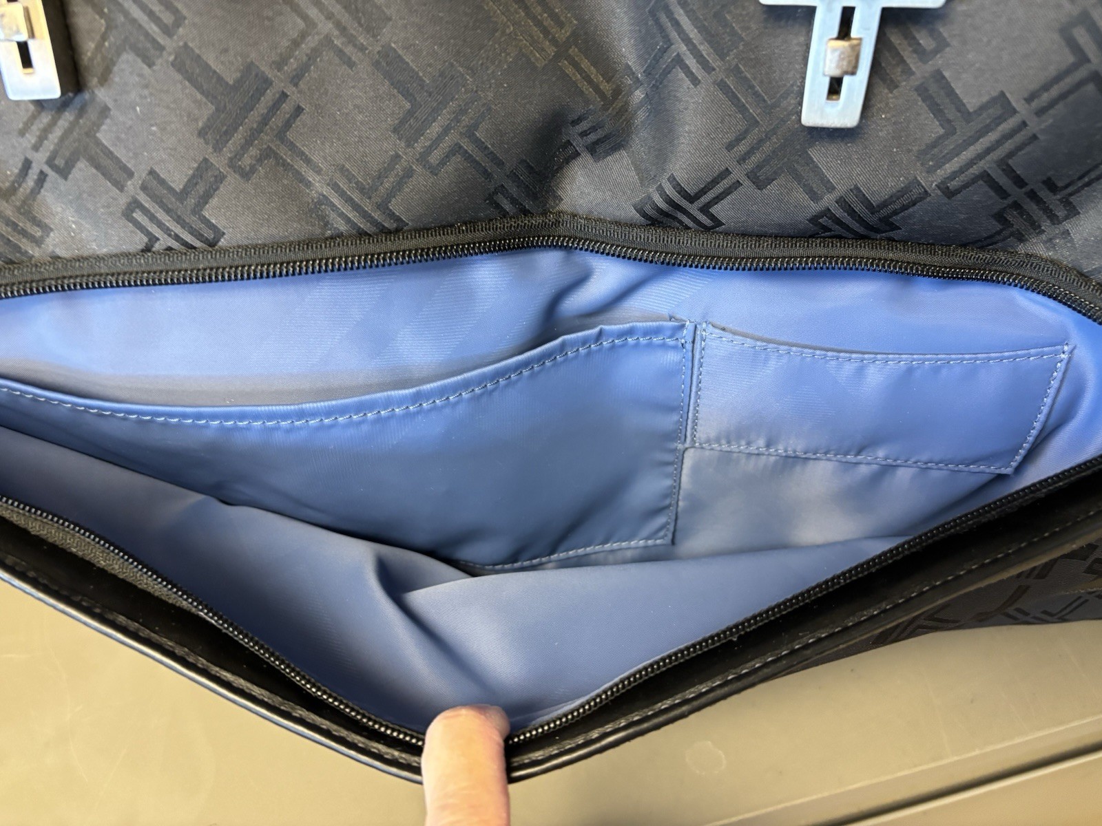 TUMI T Monogram Jacquard Upright carry on Rolling Duffle Bag