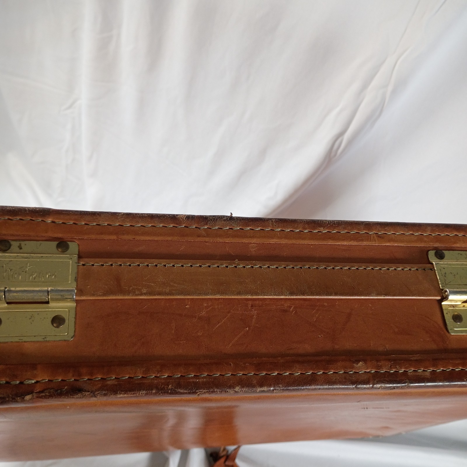 Vintage Hartmann Light Brown/Tan Leather Belted Briefcase Hard Executive