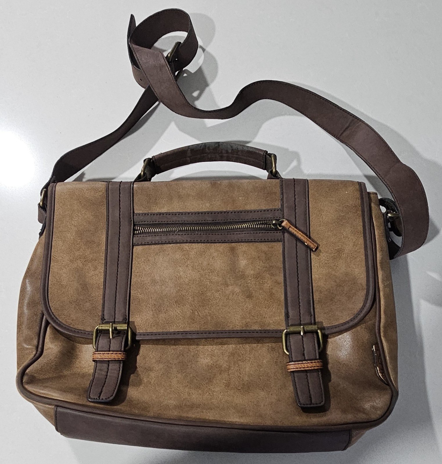 Aldo Faux Leather Messenger Bag – Men’s