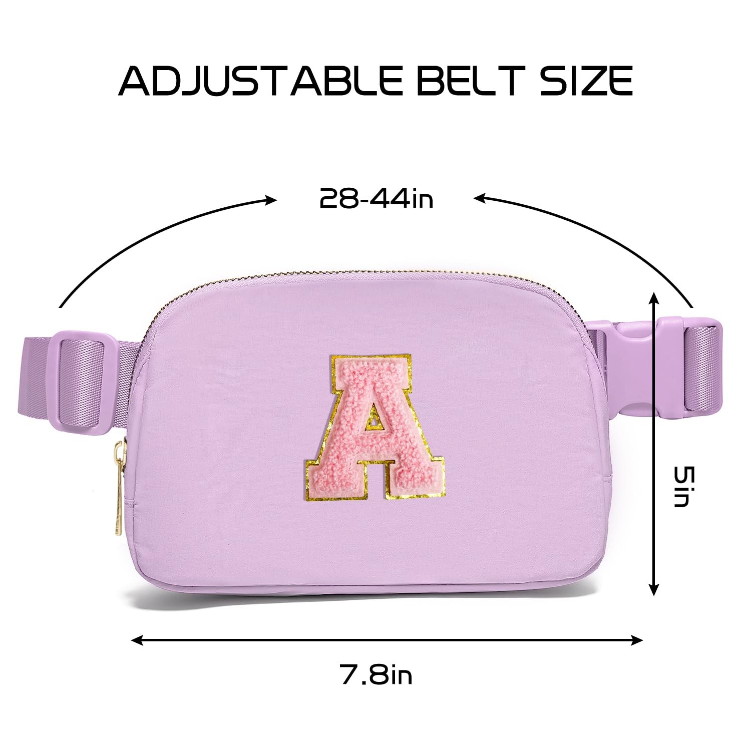 Gitus Initial Belt Bag Fanny Pack Crossbody for Girls one size, Lavender