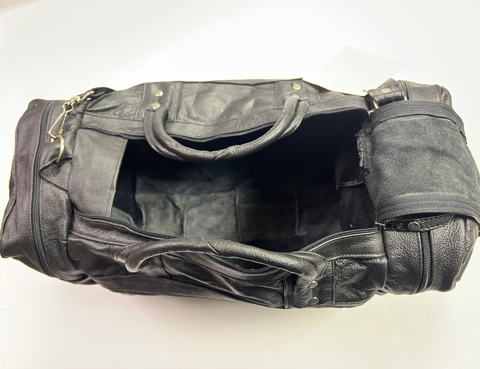 NEW Quality Handcrafted Leather Men’s Duffel Travel Bag Gym Sport, Black, SALE
