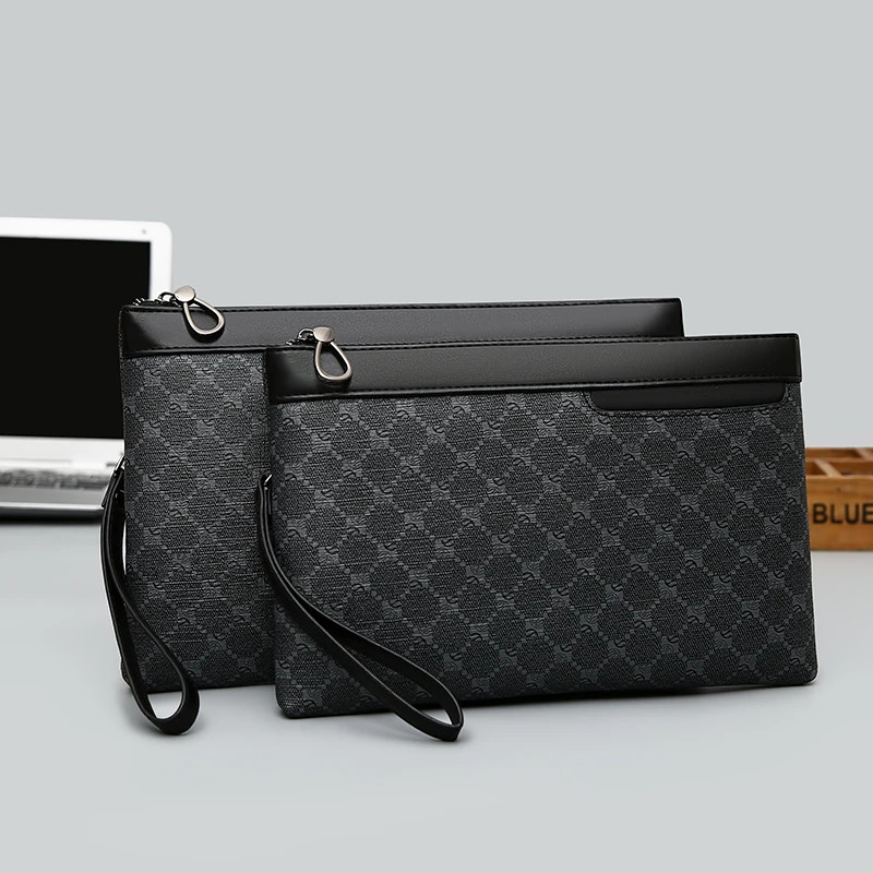 Luxury Designer Business Men Day Clutch High Quality PU Leather Money Pouch Bag