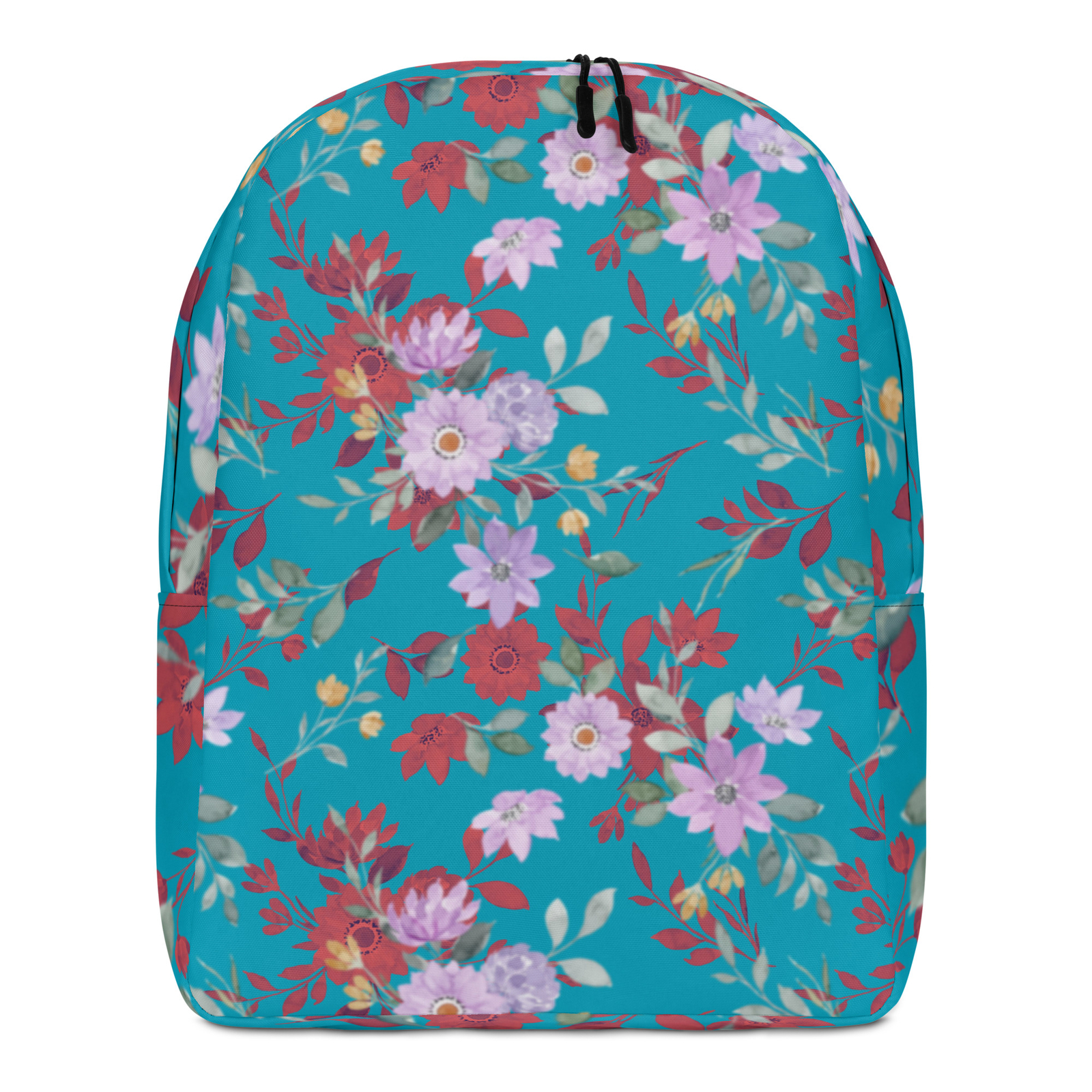 Teal Floral Minimalist Backpack