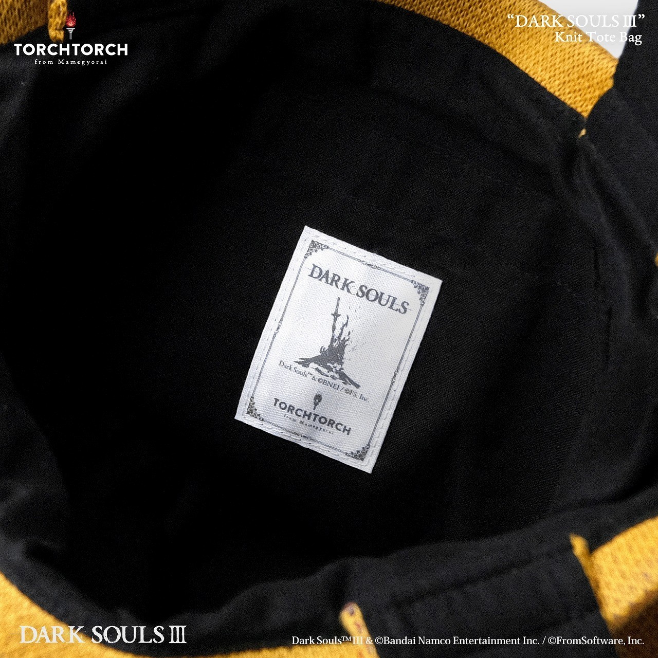 DARK SOULS III Knit Tote Bag TORCH TORCH Cotton A4 Japan Exclusive